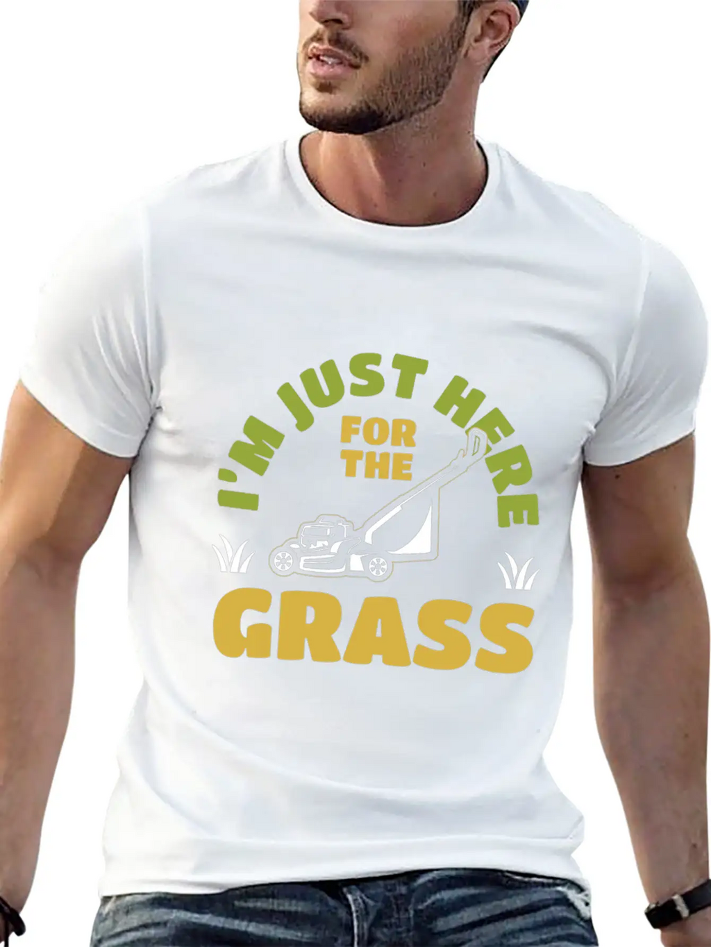 I'm Just Here For The Grass Mowing Unisex Casual T-Shirt – Clean Design For Daily Comfort