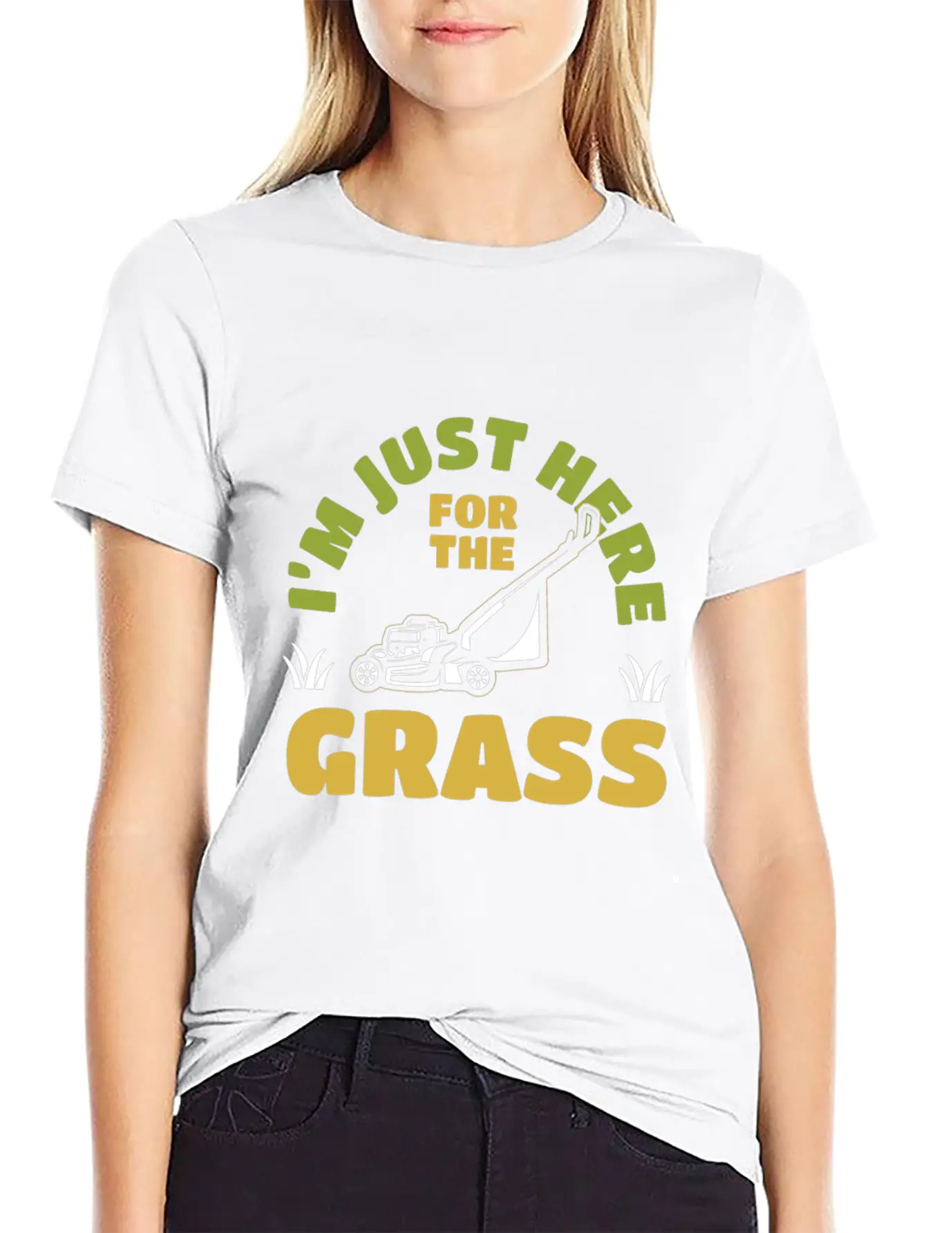 I'm Just Here For The Grass Mowing Unisex Casual T-Shirt – Clean Design For Daily Comfort