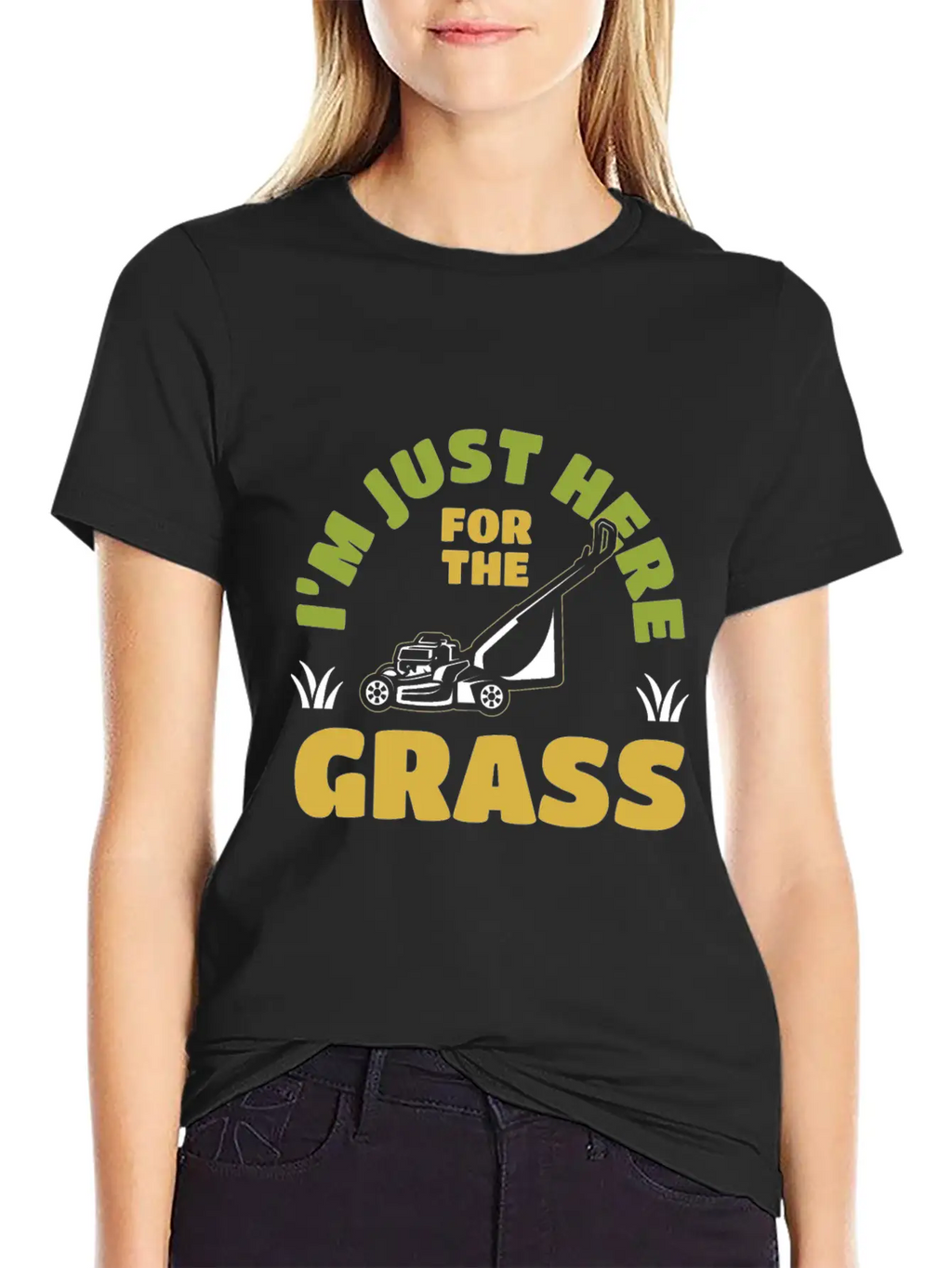 I'm Just Here For The Grass Mowing Unisex Casual T-Shirt – Clean Design For Daily Comfort
