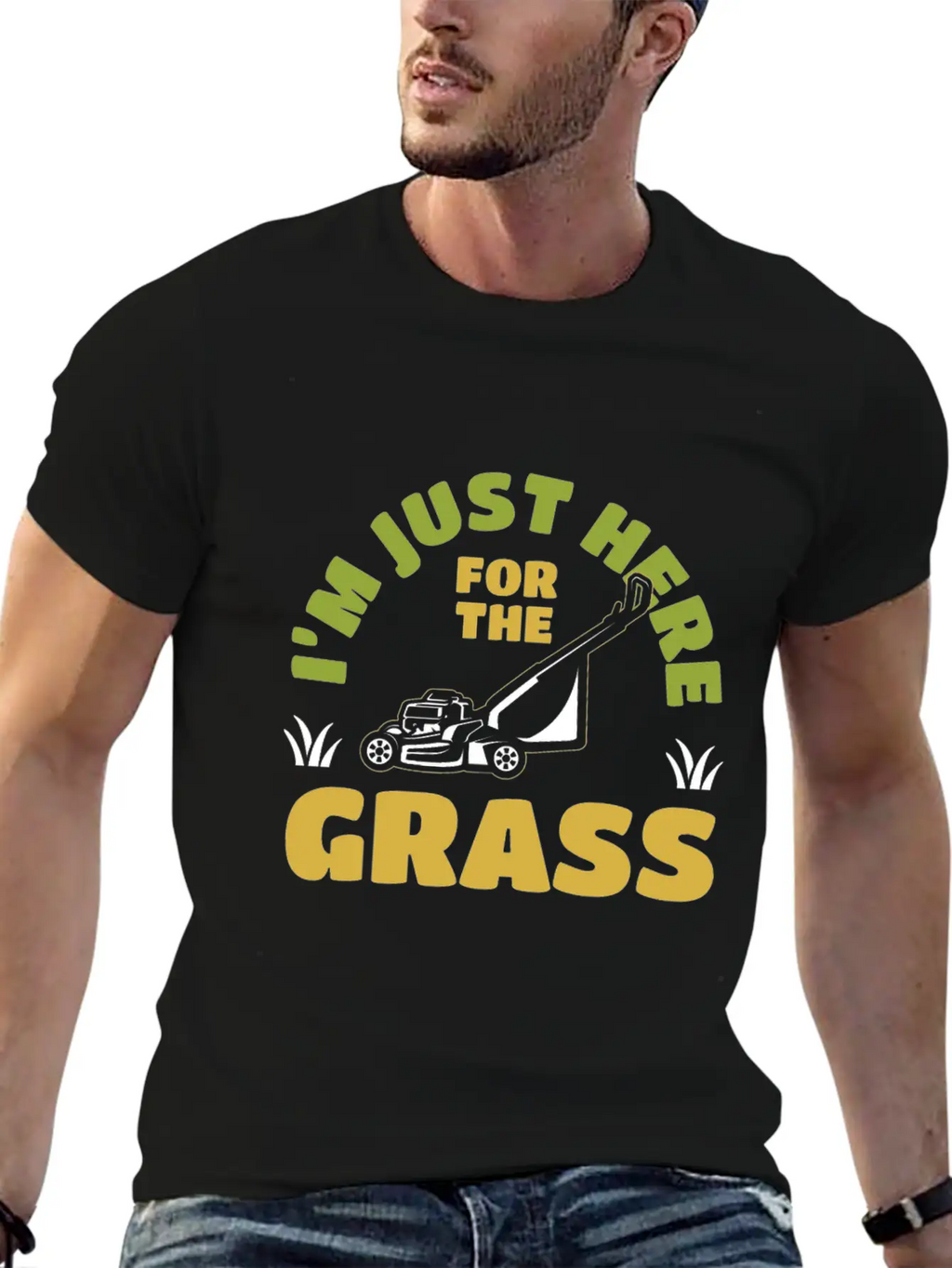 I'm Just Here For The Grass Mowing Unisex Casual T-Shirt – Clean Design For Daily Comfort