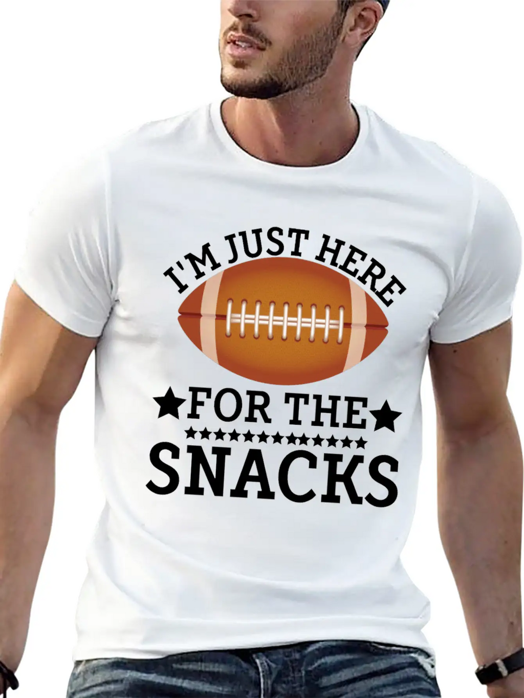 I'm Just Here For The Snacks Funny Fantasy Footbal Classic Fit Graphic Tee For Daily Comfort – Unisex Cotton Shirt