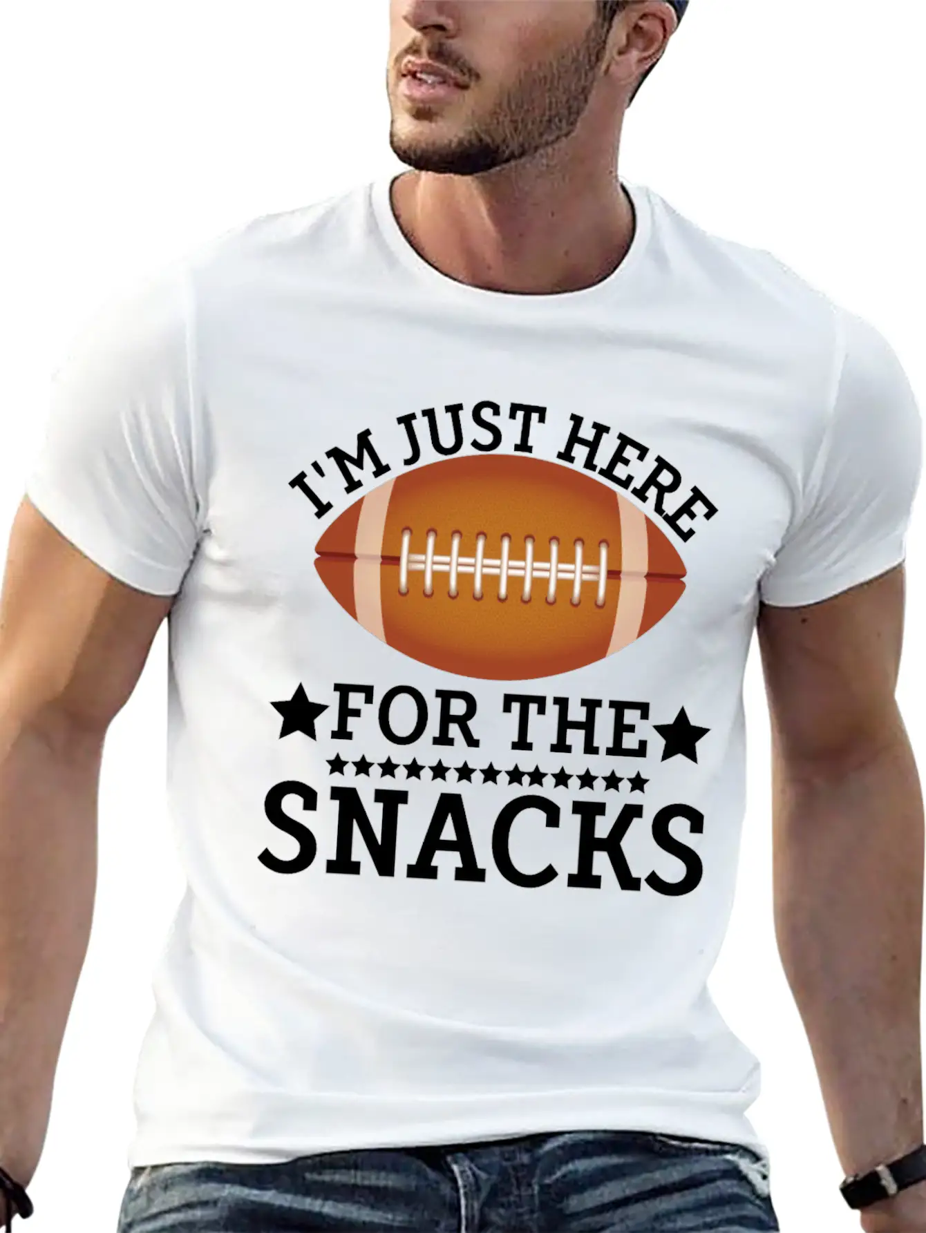 I'm Just Here For The Snacks Funny Fantasy Footbal Classic Fit Graphic Tee For Daily Comfort – Unisex Cotton Shirt