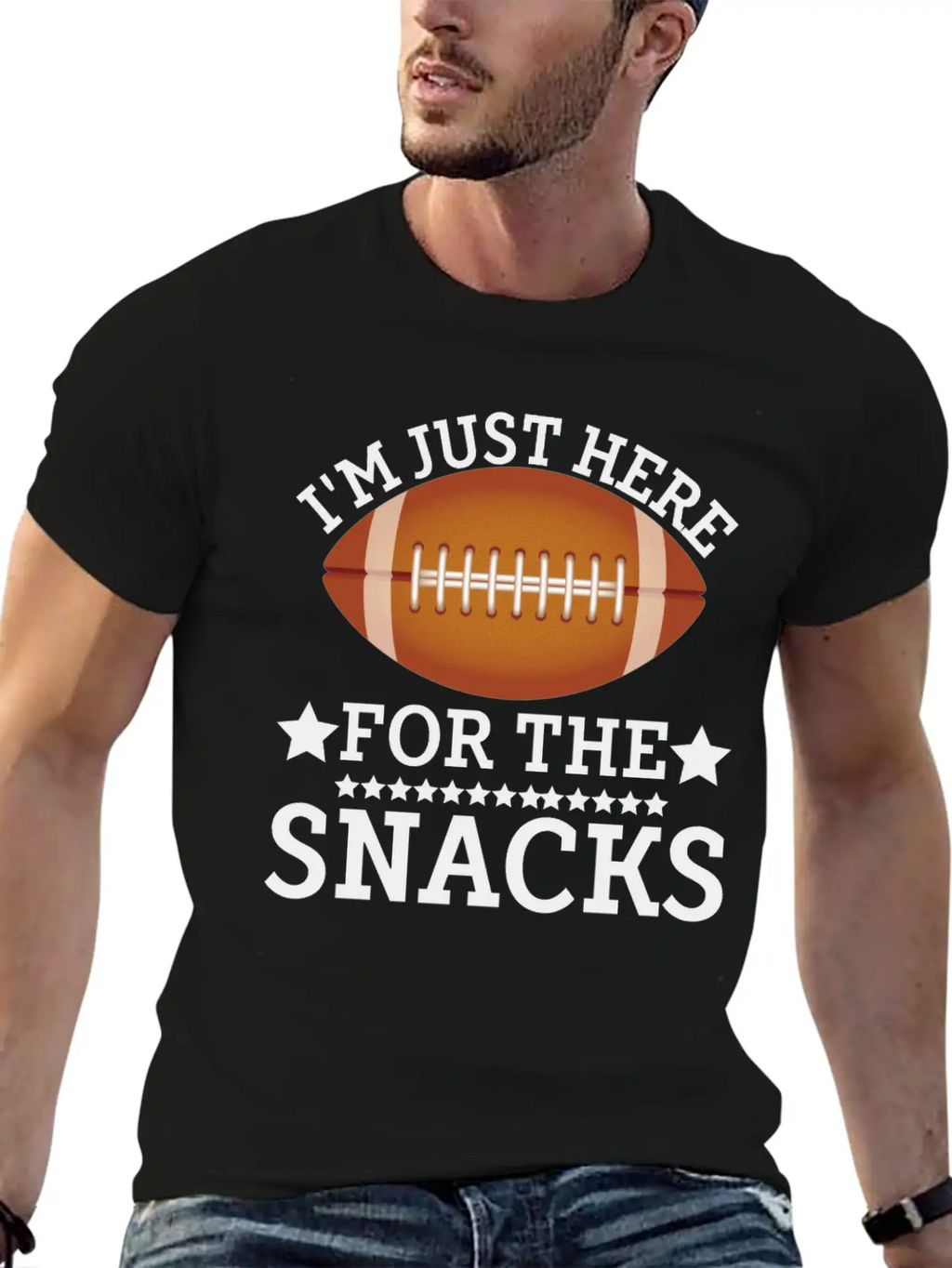 I'm Just Here For The Snacks Funny Fantasy Footbal Classic Fit Graphic Tee For Daily Comfort – Unisex Cotton Shirt