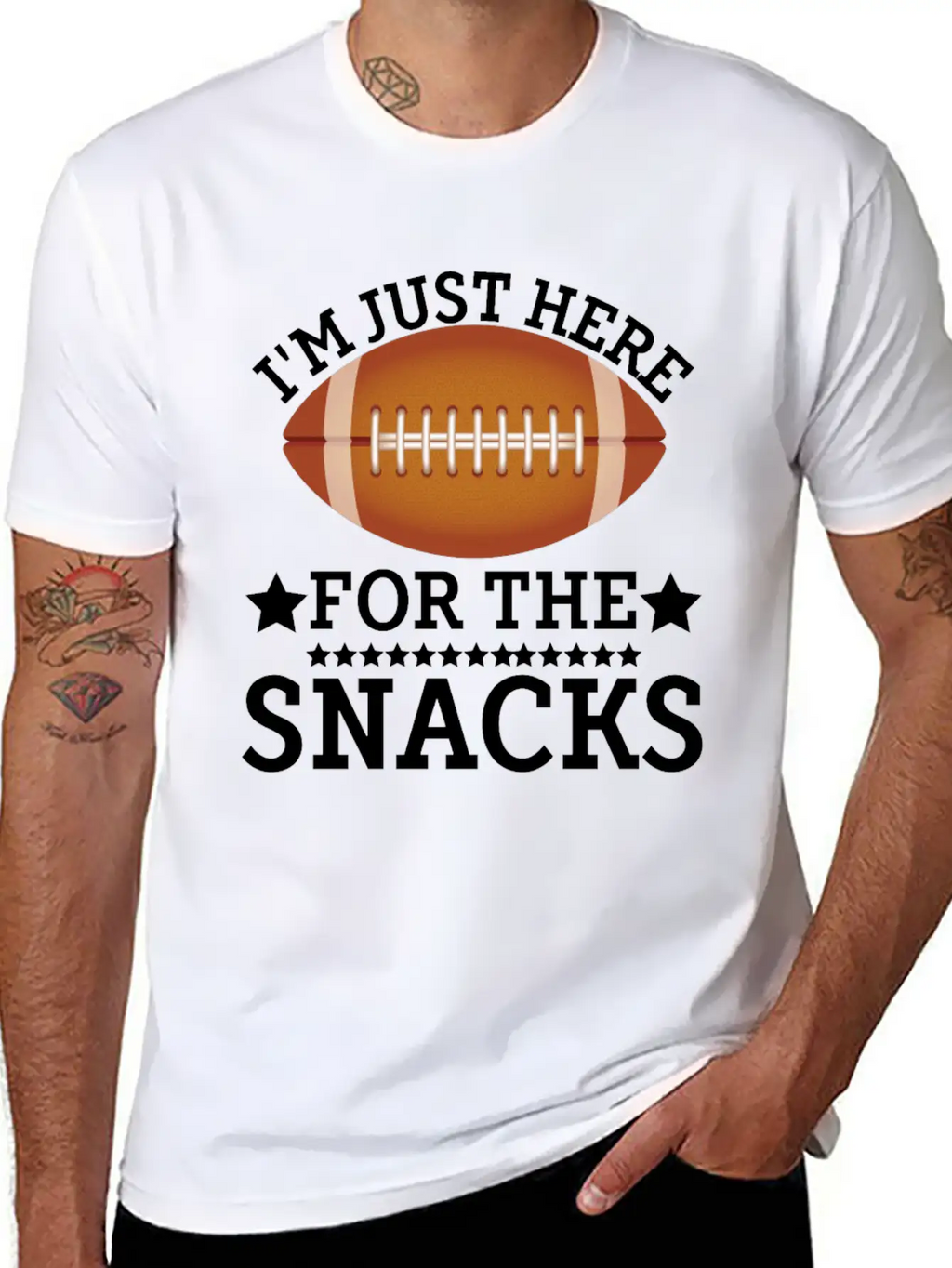 I'm Just Here For The Snacks Funny Fantasy Footbal Classic Fit Graphic Tee For Daily Comfort – Unisex Cotton Shirt