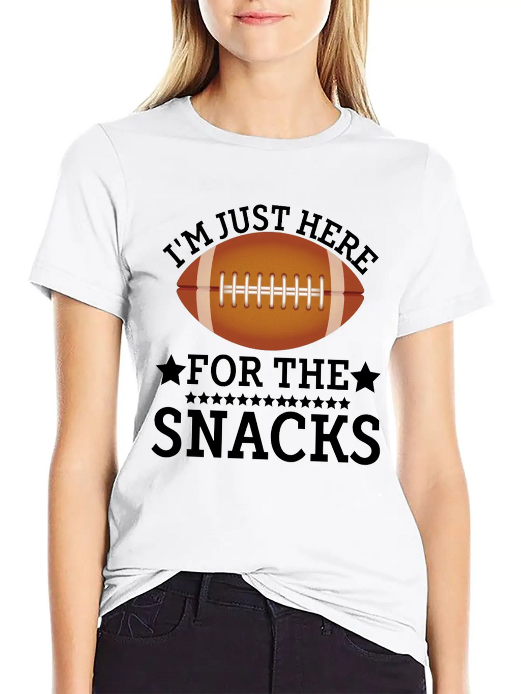 I'm Just Here For The Snacks Funny Fantasy Footbal Classic Fit Graphic Tee For Daily Comfort – Unisex Cotton Shirt