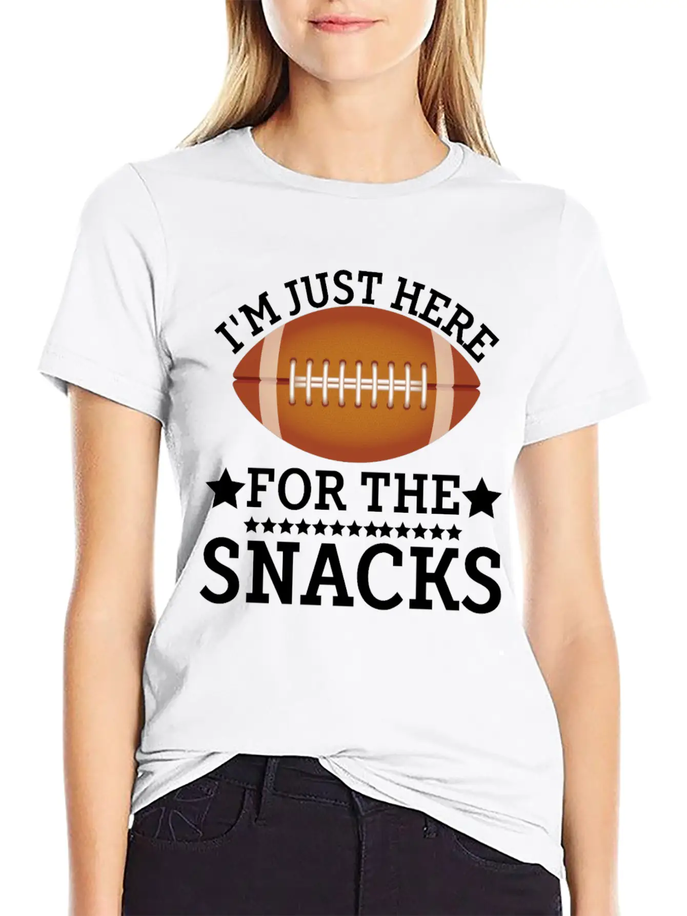I'm Just Here For The Snacks Funny Fantasy Footbal Classic Fit Graphic Tee For Daily Comfort – Unisex Cotton Shirt