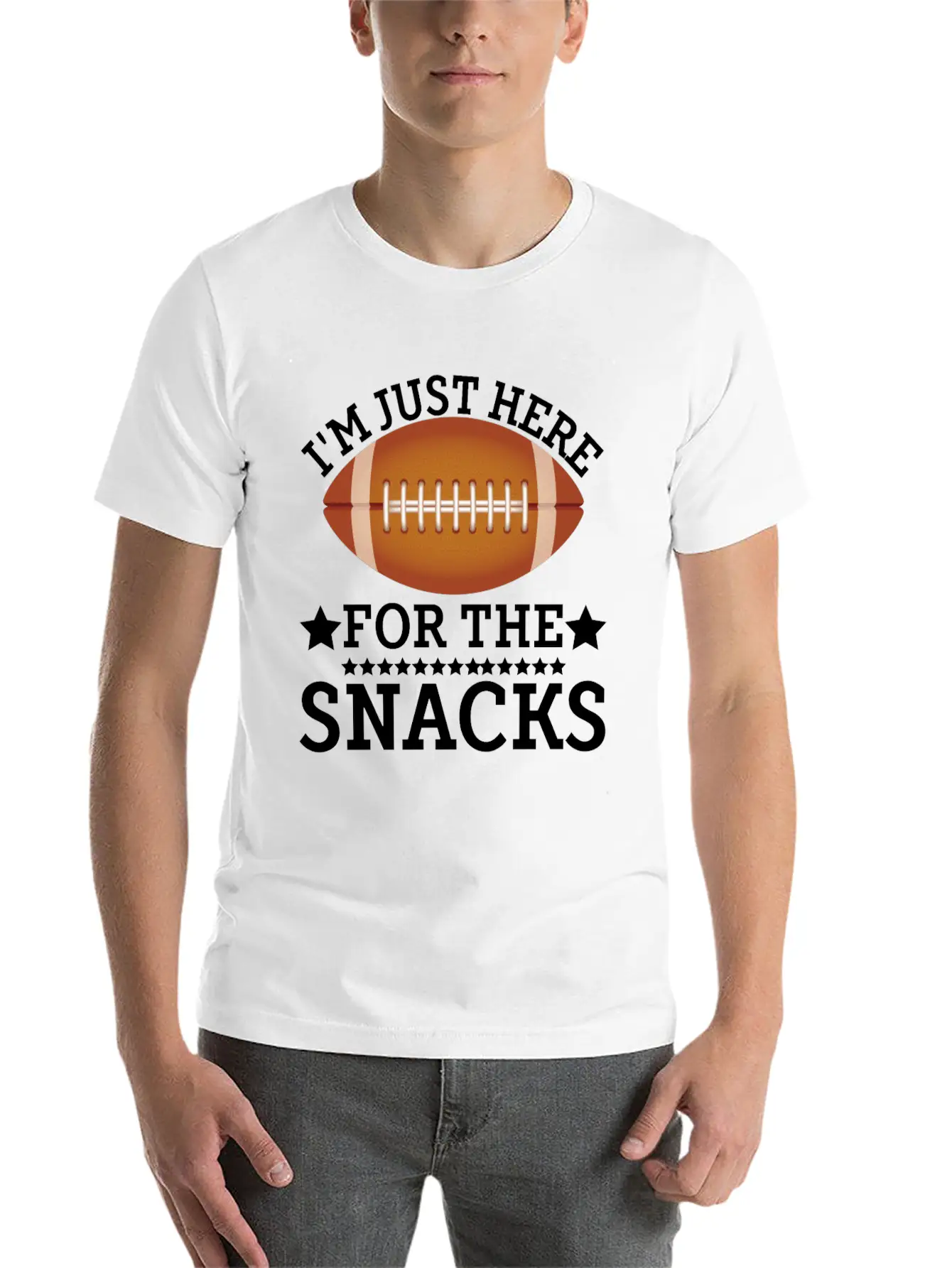 I'm Just Here For The Snacks Funny Fantasy Footbal Classic Fit Graphic Tee For Daily Comfort – Unisex Cotton Shirt