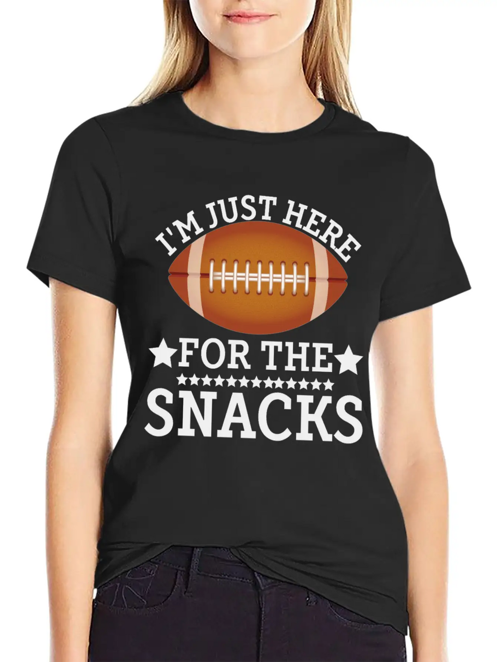 I'm Just Here For The Snacks Funny Fantasy Footbal Classic Fit Graphic Tee For Daily Comfort – Unisex Cotton Shirt