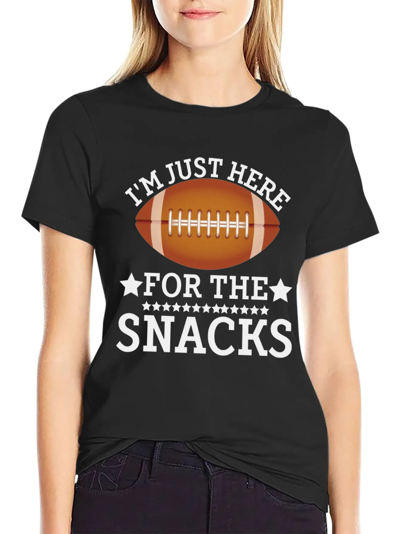I'm Just Here For The Snacks Funny Fantasy Footbal Classic Fit Graphic Tee For Daily Comfort – Unisex Cotton Shirt