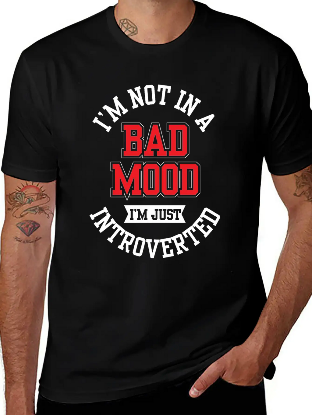I'm Not In A Bad Mood I'm Just Introverted Shy Unisex Short Sleeve Soft Cotton T-Shirt – Casual Everyday Wear