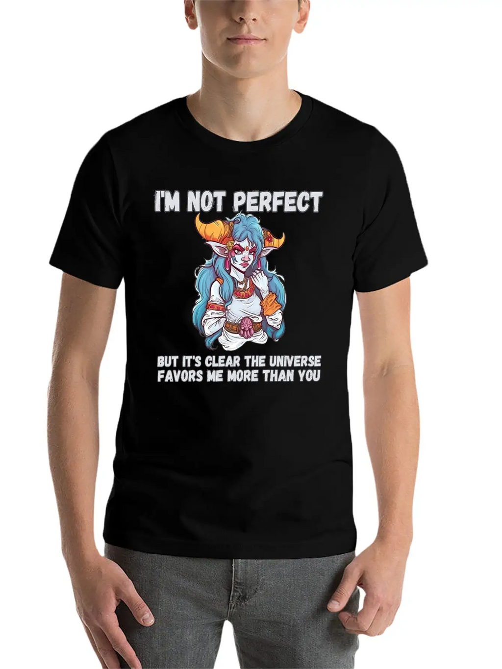 I'm Not Perfect, Universe Favors Essential Cotton Tee For Daily Outfits – Unisex Style