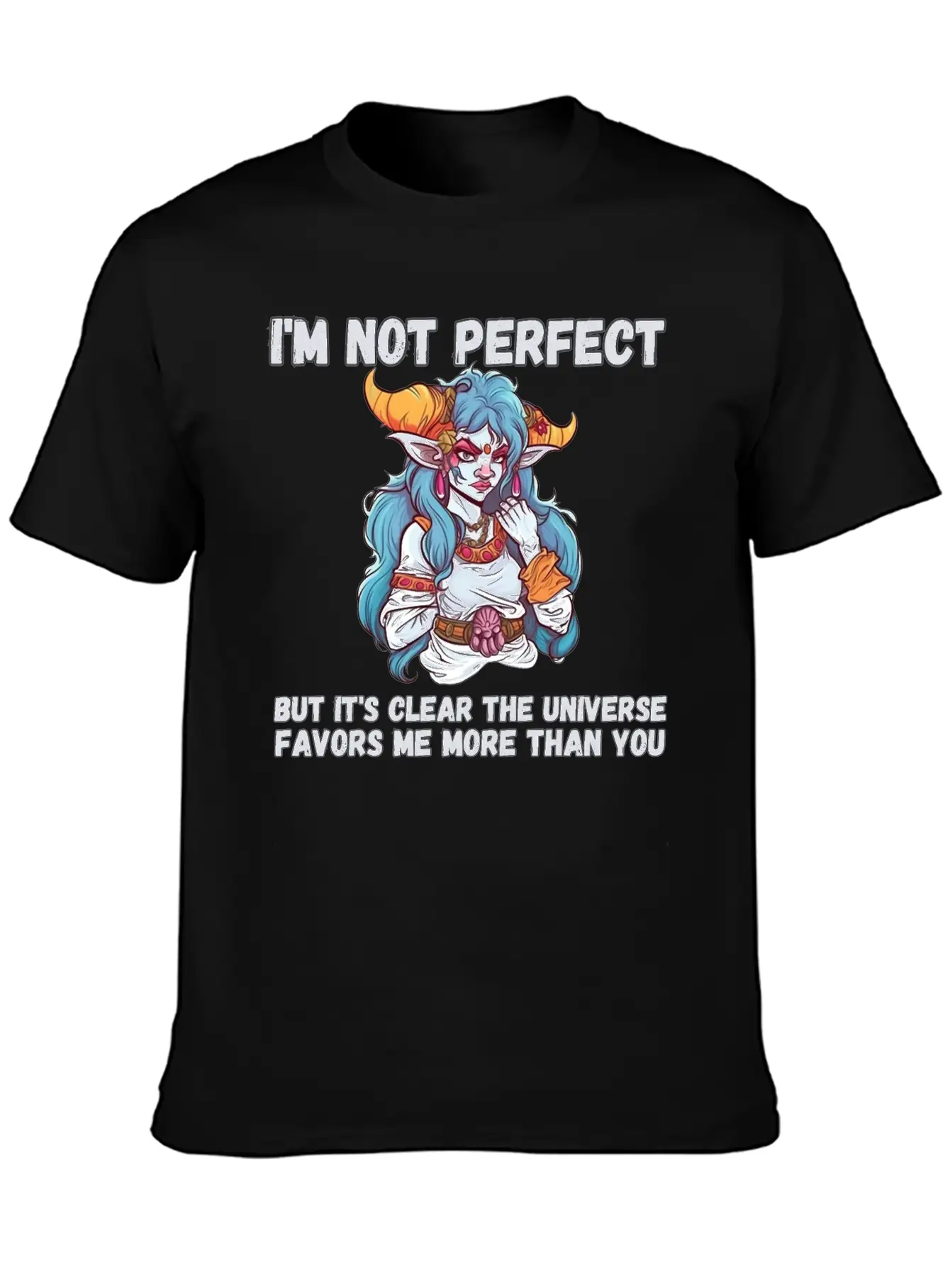 I'm Not Perfect, Universe Favors Essential Cotton Tee For Daily Outfits – Unisex Style