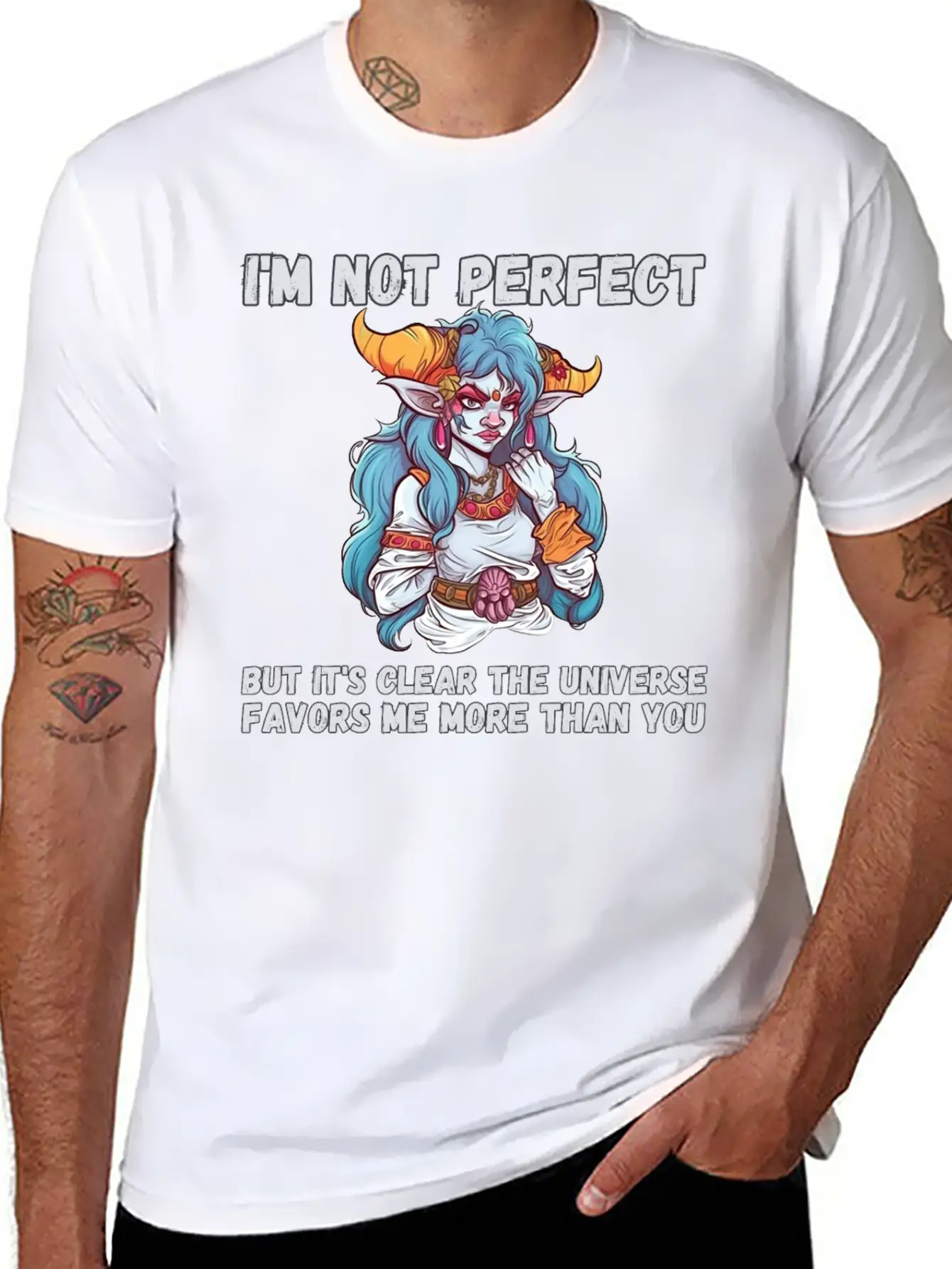 I'm Not Perfect, Universe Favors Essential Cotton Tee For Daily Outfits – Unisex Style