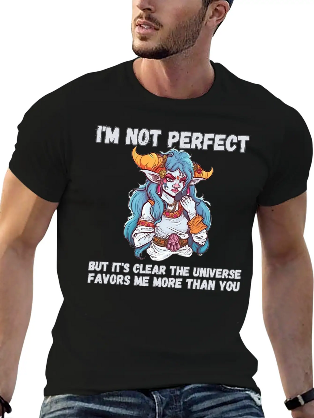 I'm Not Perfect, Universe Favors Essential Cotton Tee For Daily Outfits – Unisex Style