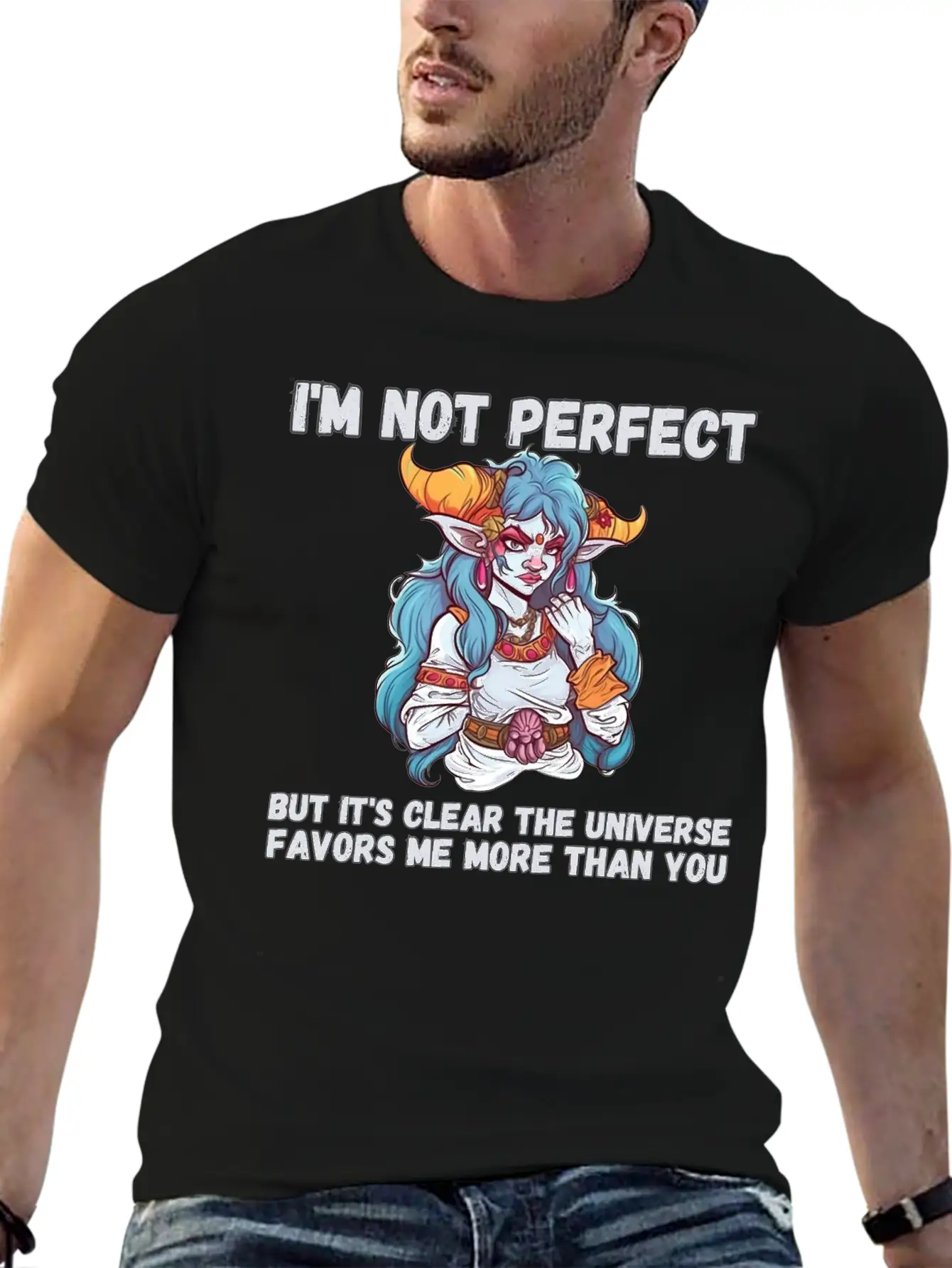 I'm Not Perfect, Universe Favors Essential Cotton Tee For Daily Outfits – Unisex Style