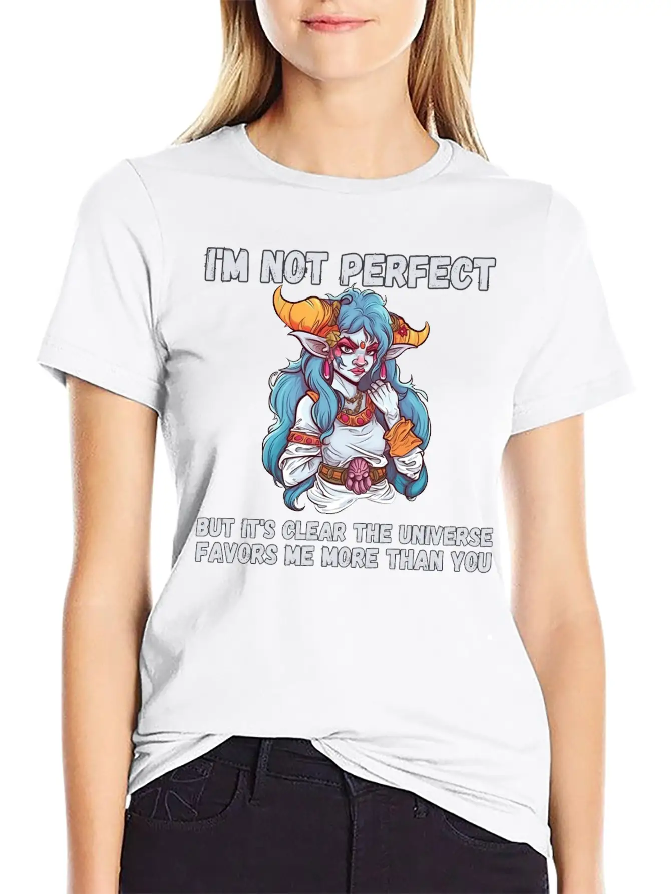 I'm Not Perfect, Universe Favors Essential Cotton Tee For Daily Outfits – Unisex Style