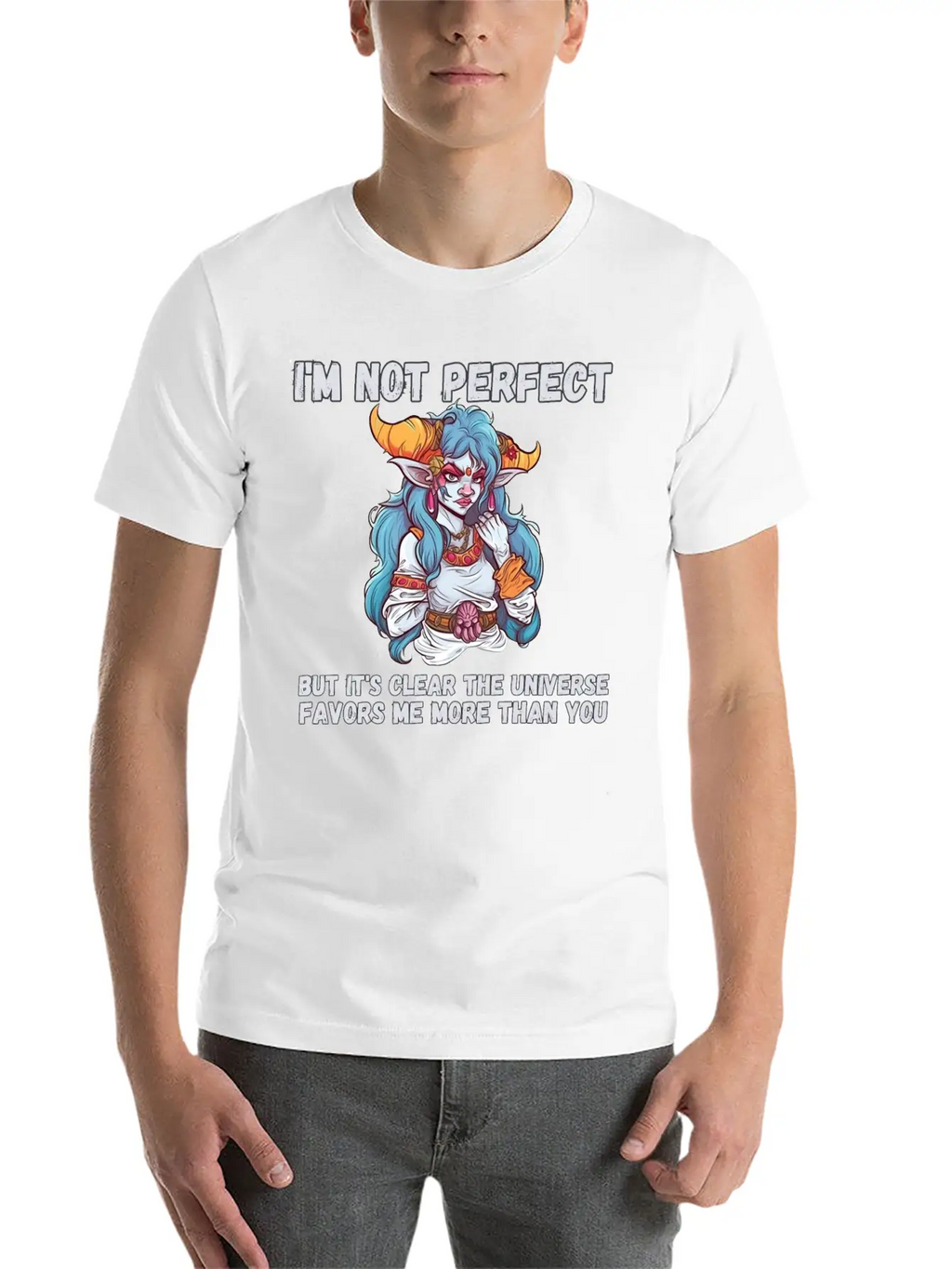 I'm Not Perfect, Universe Favors Essential Cotton Tee For Daily Outfits – Unisex Style