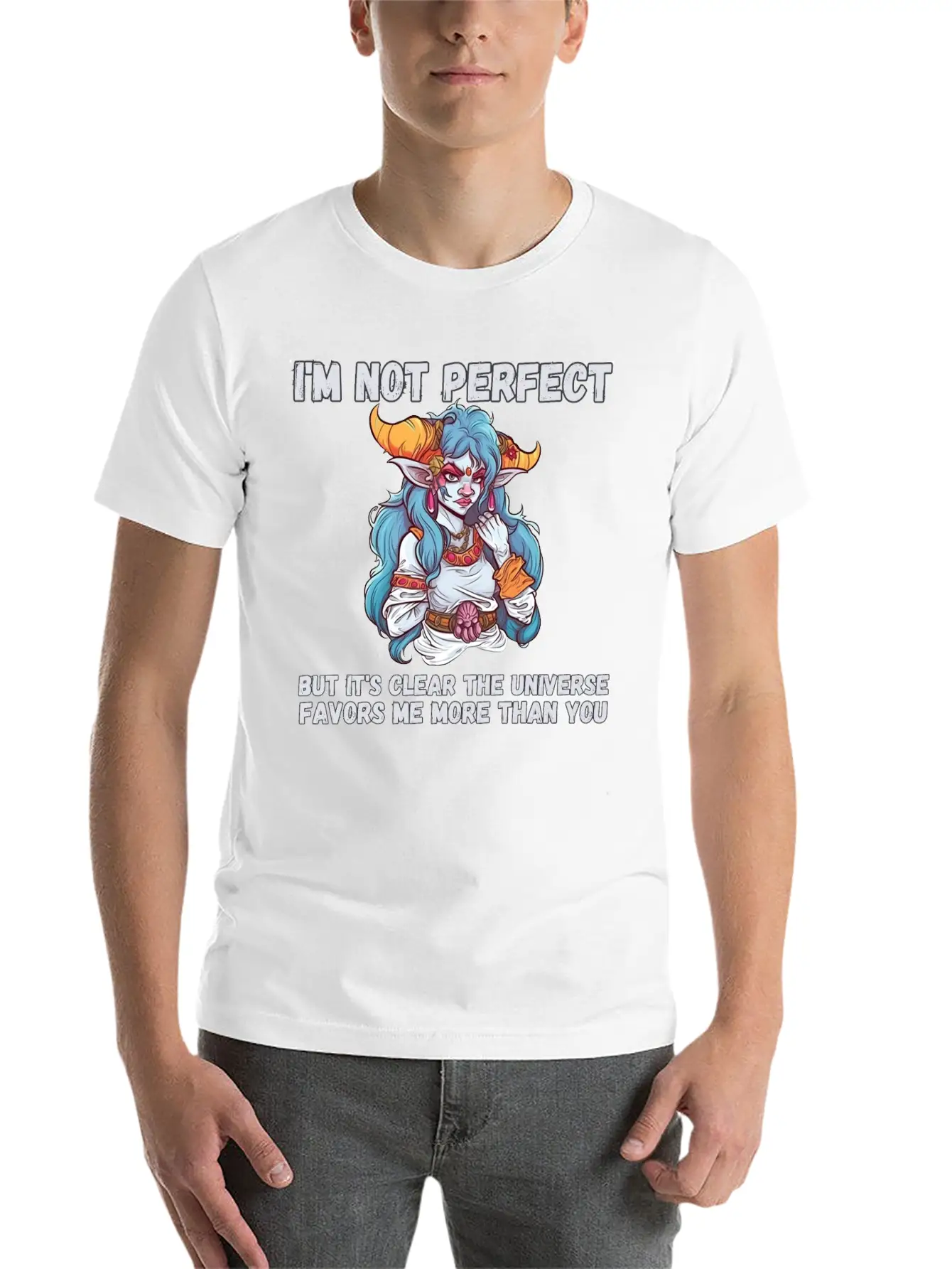 I'm Not Perfect, Universe Favors Essential Cotton Tee For Daily Outfits – Unisex Style