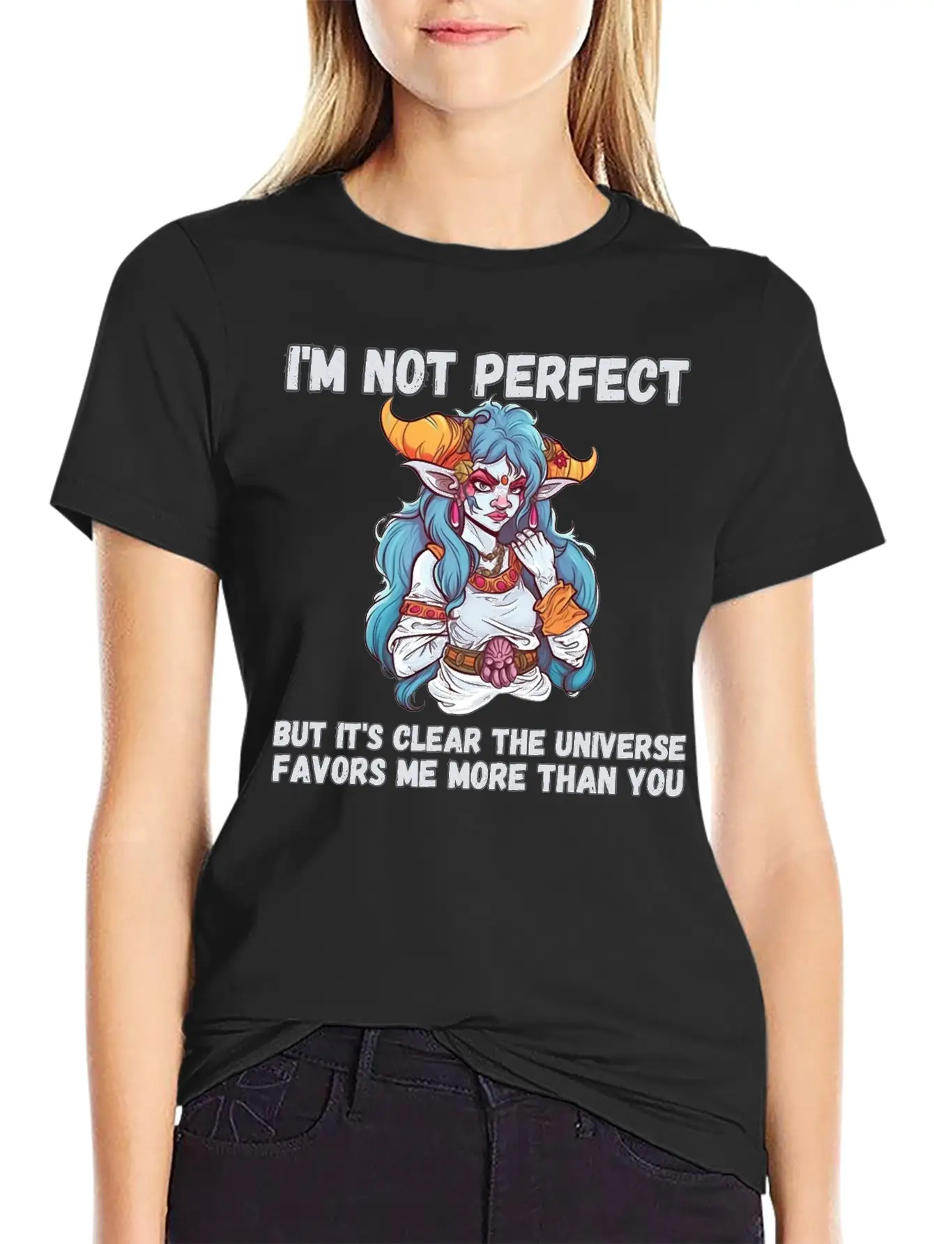 I'm Not Perfect, Universe Favors Essential Cotton Tee For Daily Outfits – Unisex Style