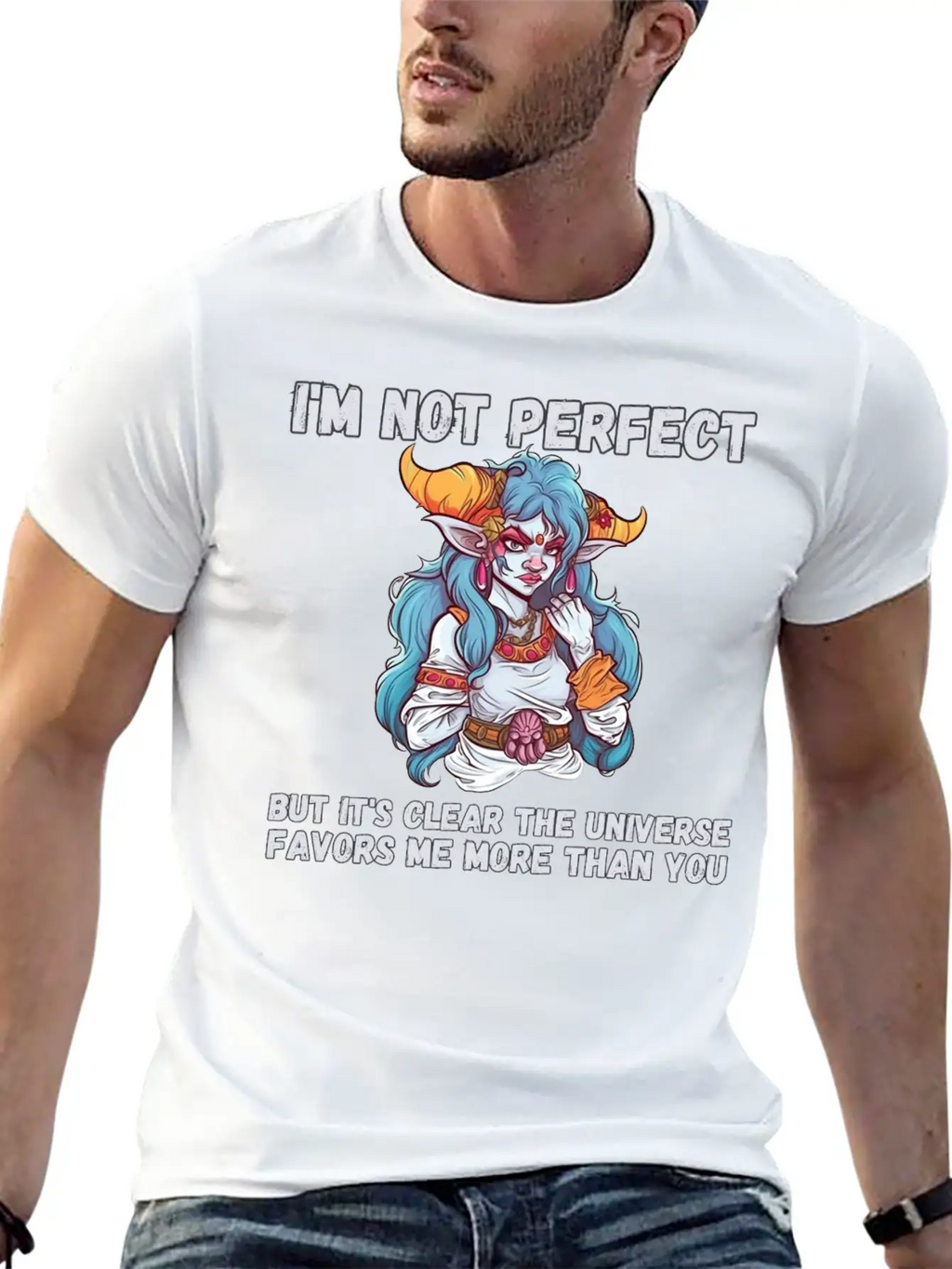 I'm Not Perfect, Universe Favors Essential Cotton Tee For Daily Outfits – Unisex Style