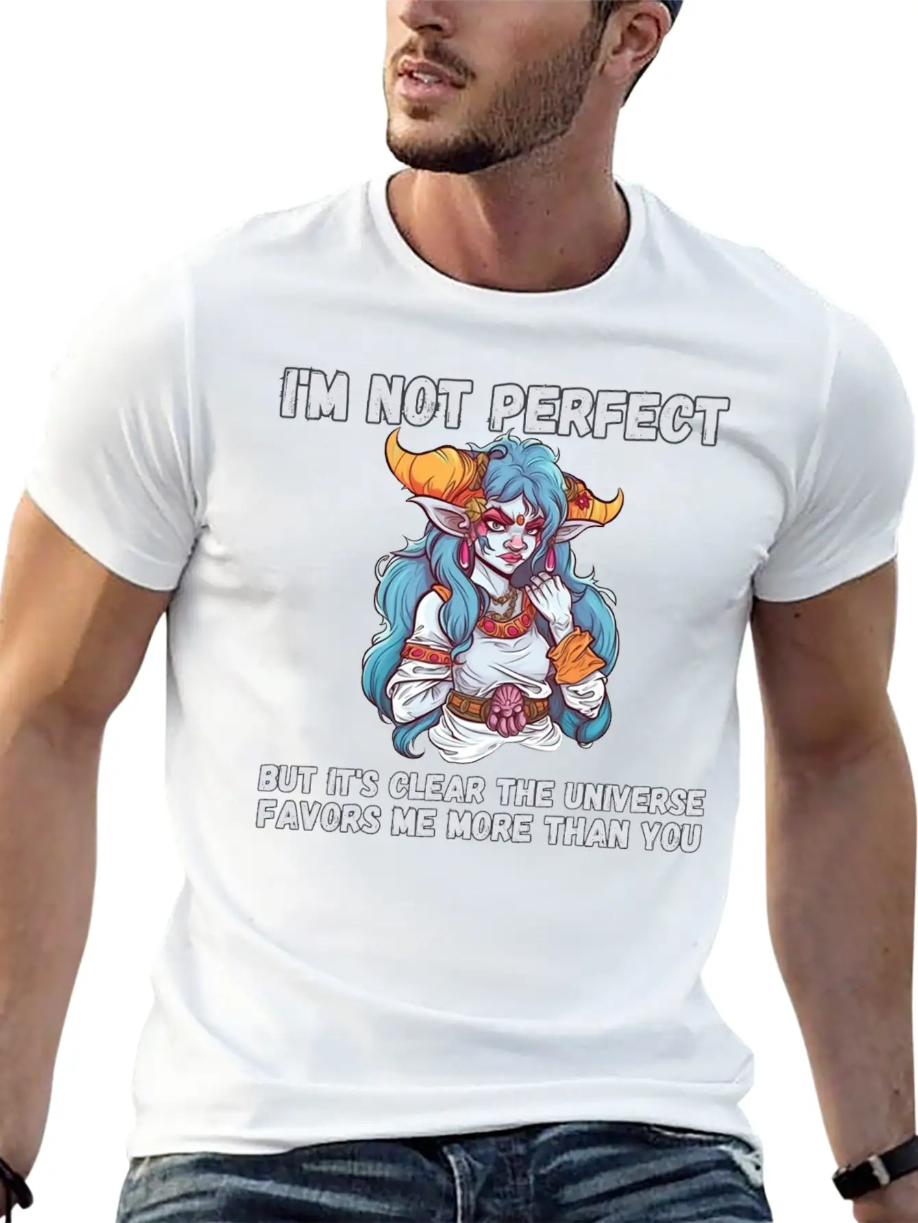 I'm Not Perfect, Universe Favors Essential Cotton Tee For Daily Outfits – Unisex Style