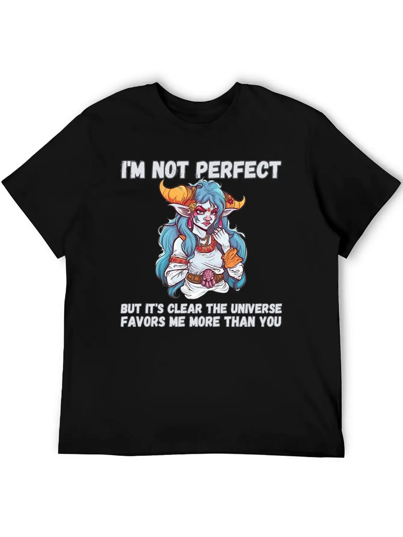I'm Not Perfect, Universe Favors Essential Cotton Tee For Daily Outfits – Unisex Style