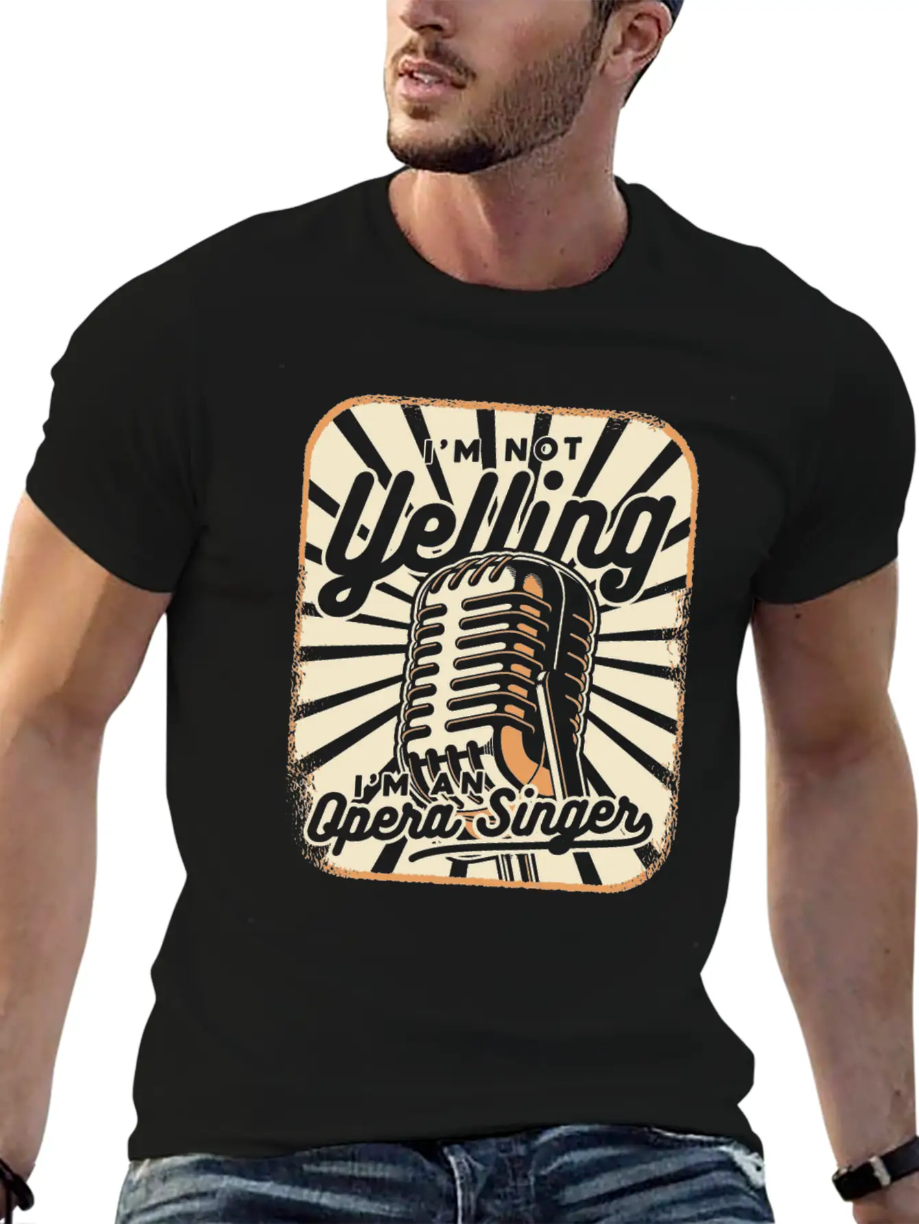 I'm Not Yelling Opera House Tenor Singer Lover Unisex Short Sleeve Soft Cotton T-Shirt – Casual Everyday Wear