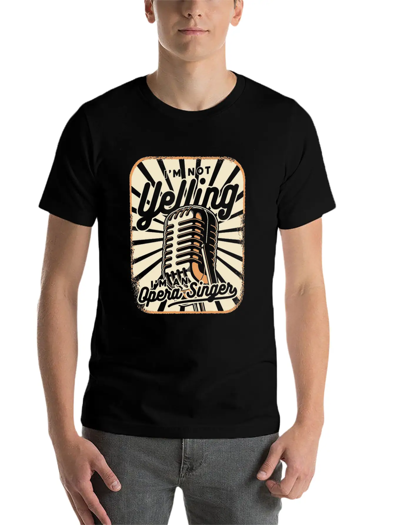 I'm Not Yelling Opera House Tenor Singer Lover Unisex Short Sleeve Soft Cotton T-Shirt – Casual Everyday Wear