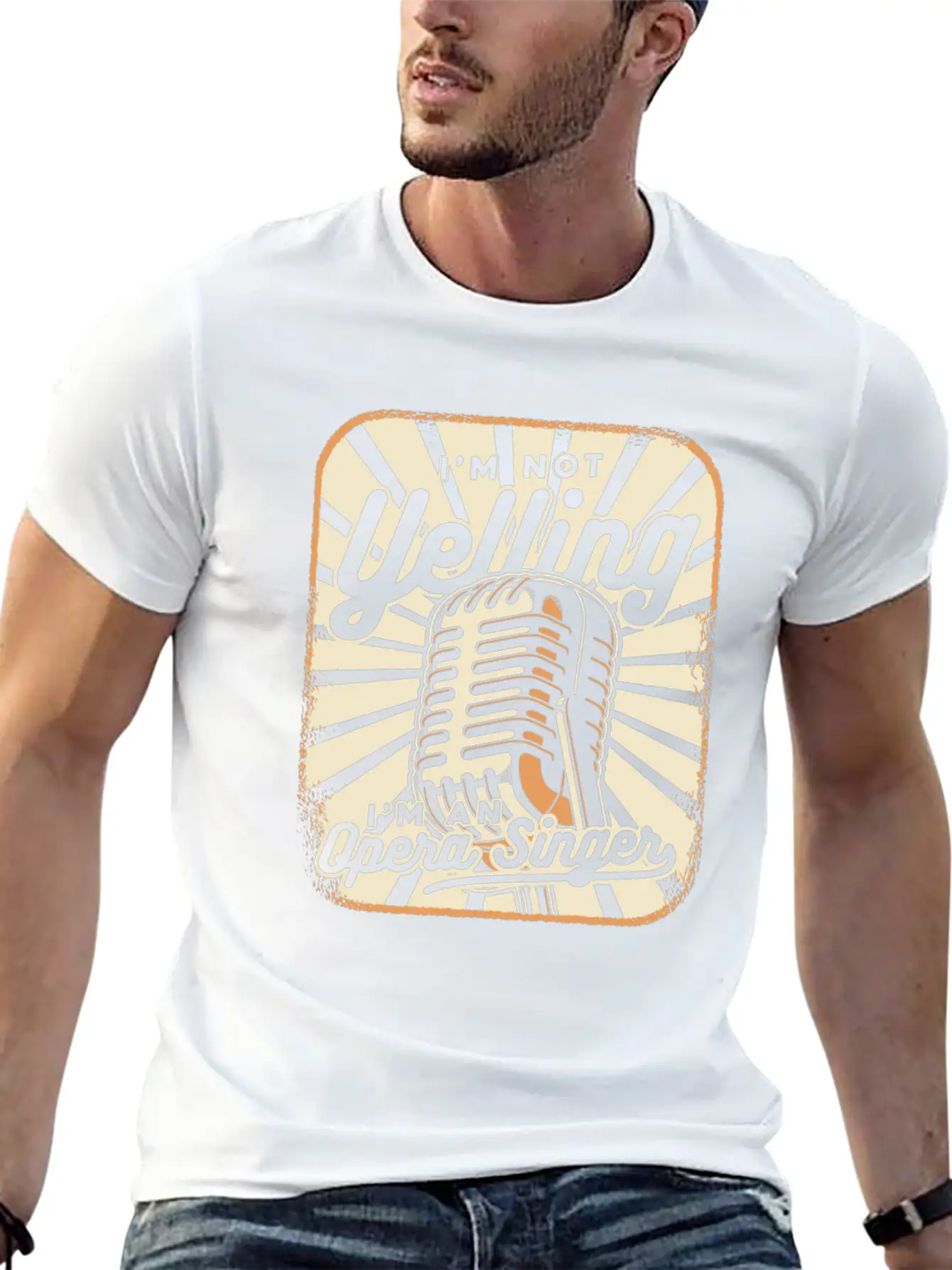 I'm Not Yelling Opera House Tenor Singer Lover Unisex Short Sleeve Soft Cotton T-Shirt – Casual Everyday Wear