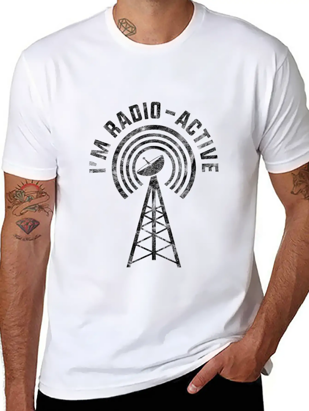 I'm Radio-Active Funny Amateur Radio Tower Gift Essential Cotton Tee For Daily Outfits – Unisex Style