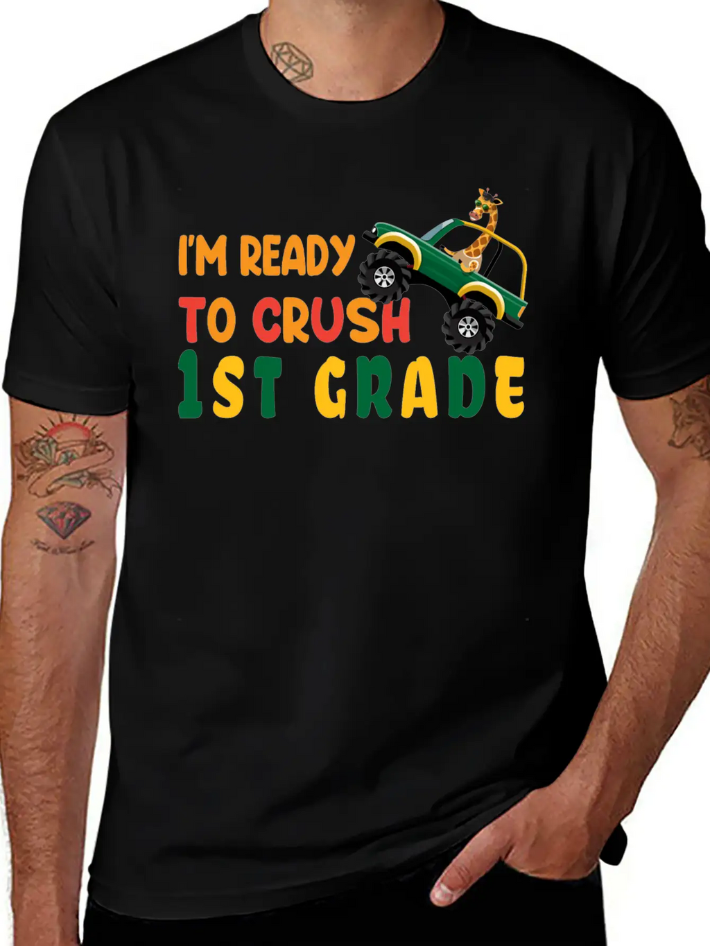 I'm Ready To Crush 1st Grade Back To School Boys Unisex Short Sleeve Soft Cotton T-Shirt – Casual Everyday Wear