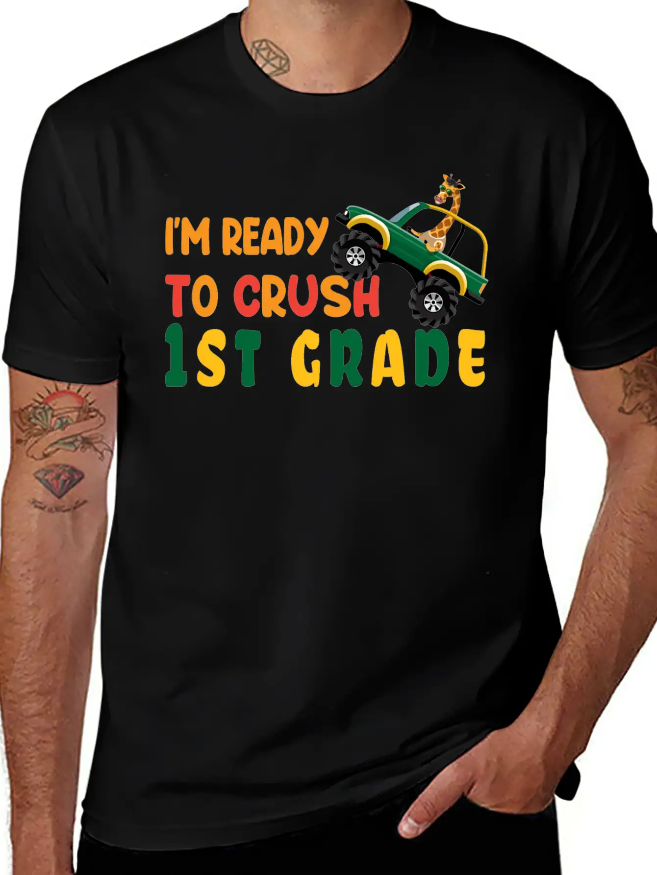 I'm Ready To Crush 1st Grade Back To School Boys Unisex Short Sleeve Soft Cotton T-Shirt – Casual Everyday Wear