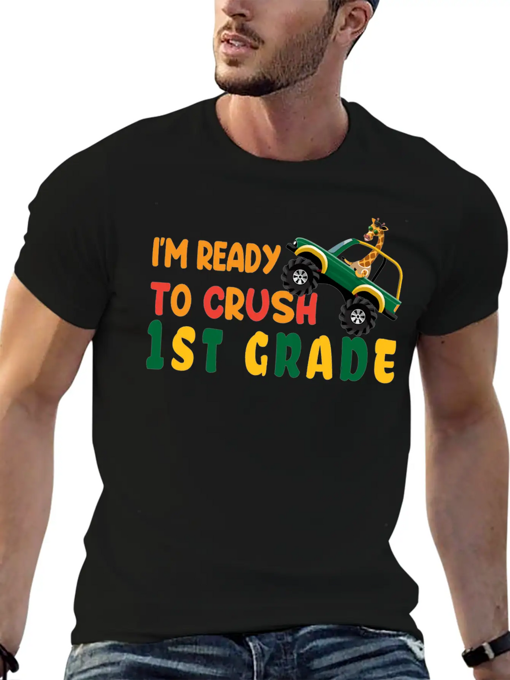 I'm Ready To Crush 1st Grade Back To School Boys Unisex Short Sleeve Soft Cotton T-Shirt – Casual Everyday Wear