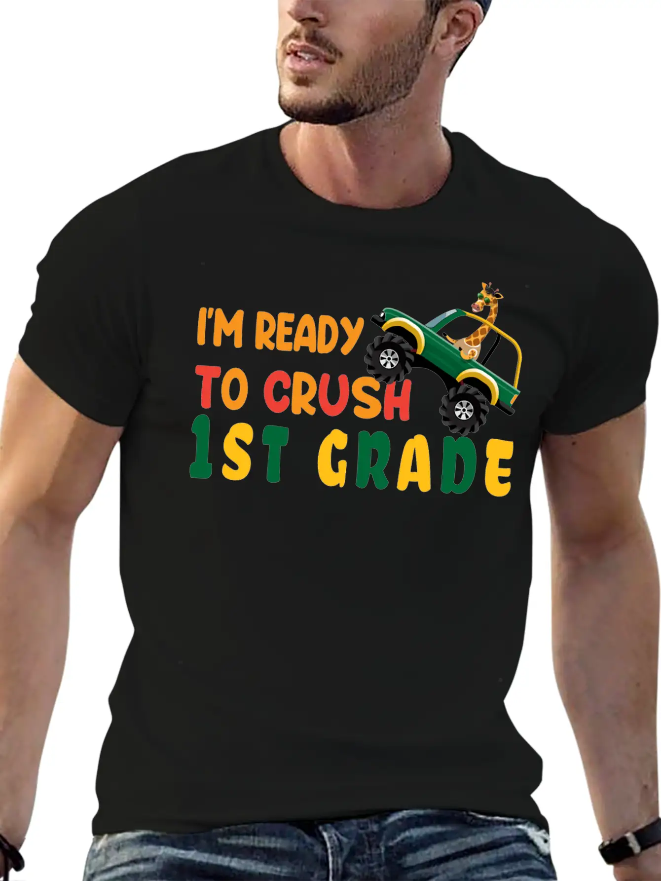 I'm Ready To Crush 1st Grade Back To School Boys Unisex Short Sleeve Soft Cotton T-Shirt – Casual Everyday Wear