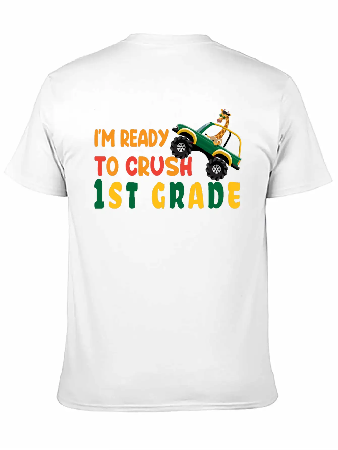 I'm Ready To Crush 1st Grade Back To School Boys Unisex Short Sleeve Soft Cotton T-Shirt – Casual Everyday Wear