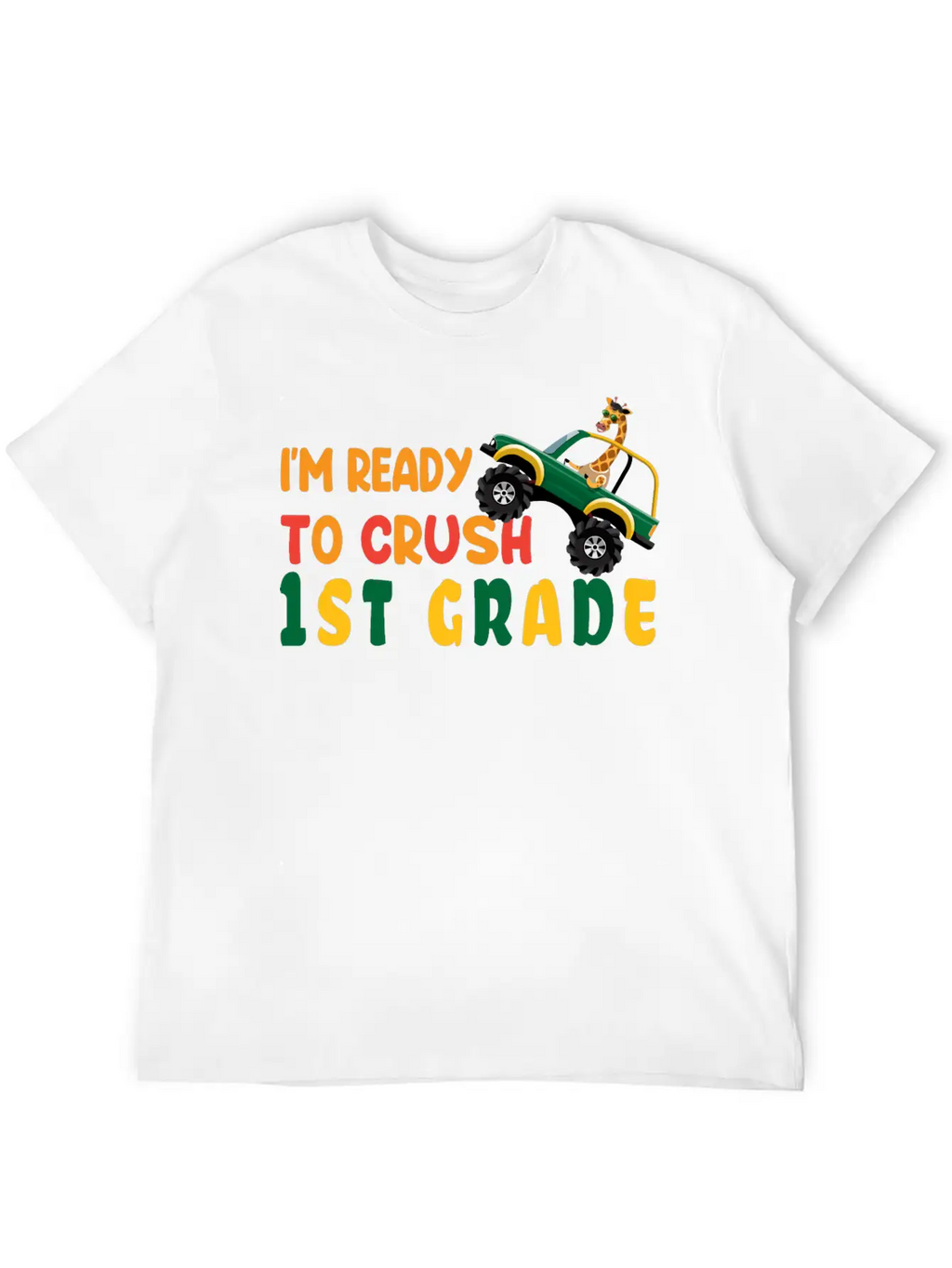 I'm Ready To Crush 1st Grade Back To School Boys Unisex Short Sleeve Soft Cotton T-Shirt – Casual Everyday Wear