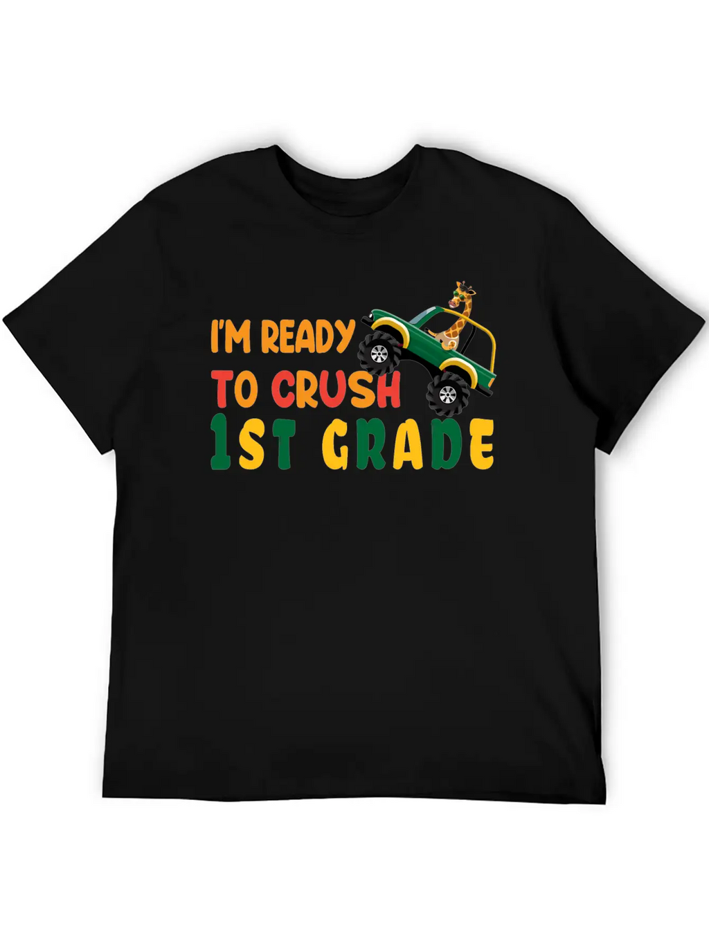 I'm Ready To Crush 1st Grade Back To School Boys Unisex Short Sleeve Soft Cotton T-Shirt – Casual Everyday Wear