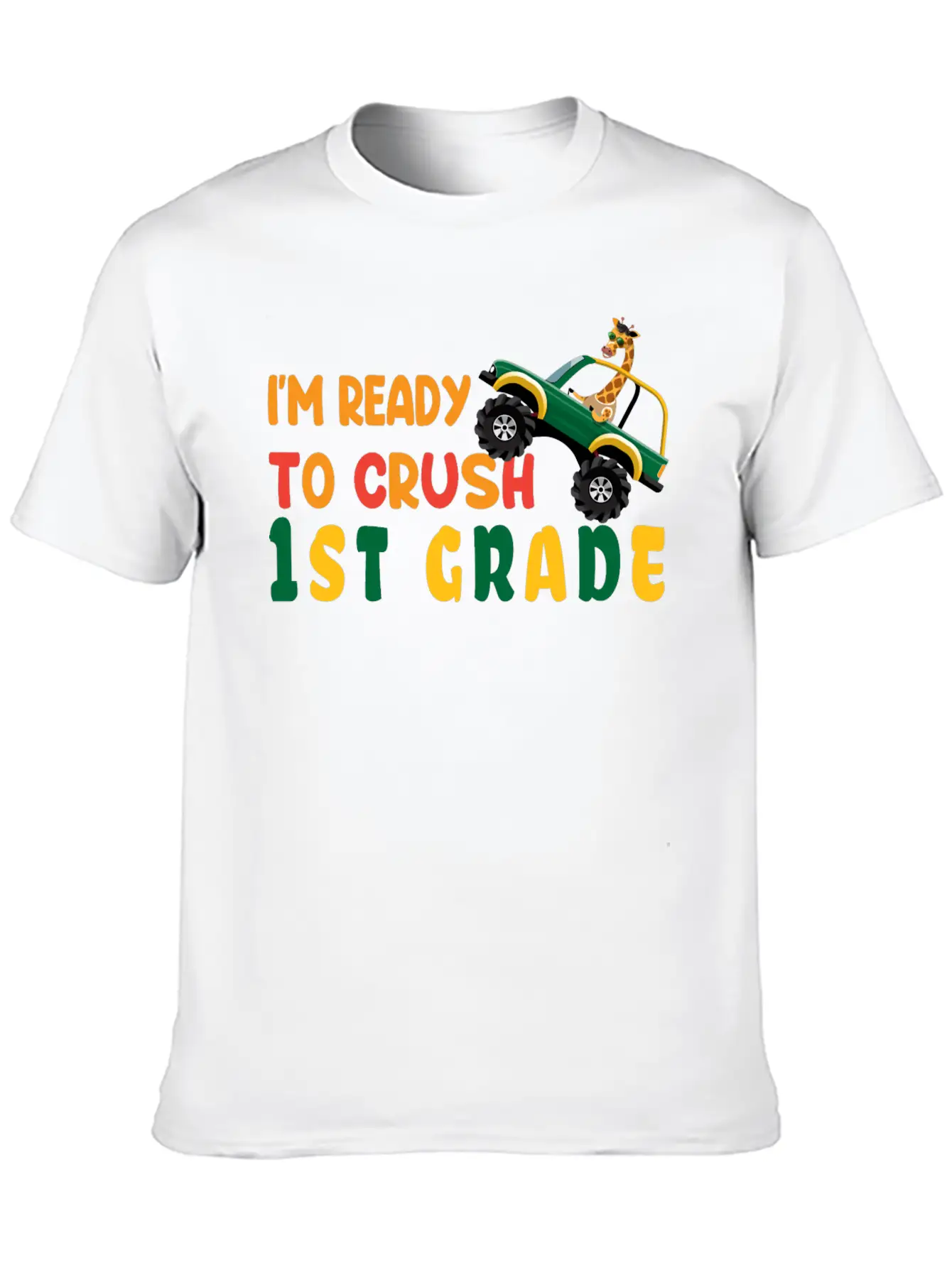 I'm Ready To Crush 1st Grade Back To School Boys Unisex Short Sleeve Soft Cotton T-Shirt – Casual Everyday Wear