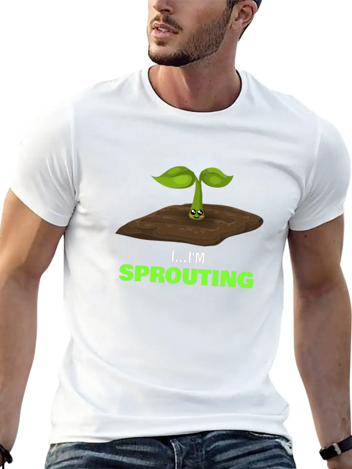 I'm Sprouting Funny Seedling Pun Unisex Casual T-Shirt – Clean Design For Daily Comfort