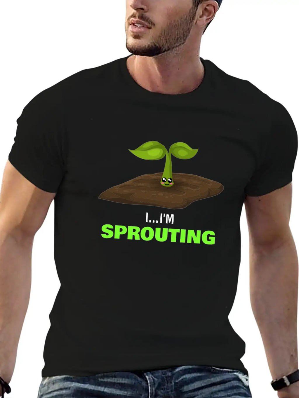 I'm Sprouting Funny Seedling Pun Unisex Casual T-Shirt – Clean Design For Daily Comfort