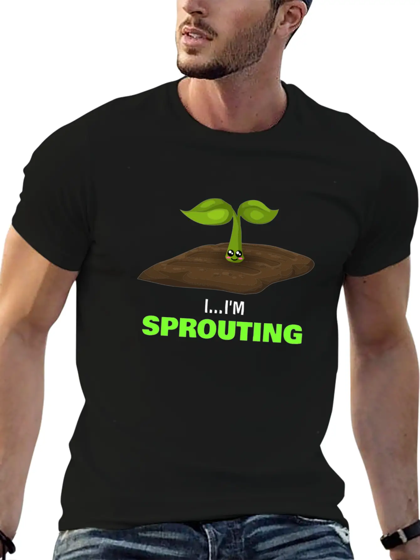 I'm Sprouting Funny Seedling Pun Unisex Casual T-Shirt – Clean Design For Daily Comfort