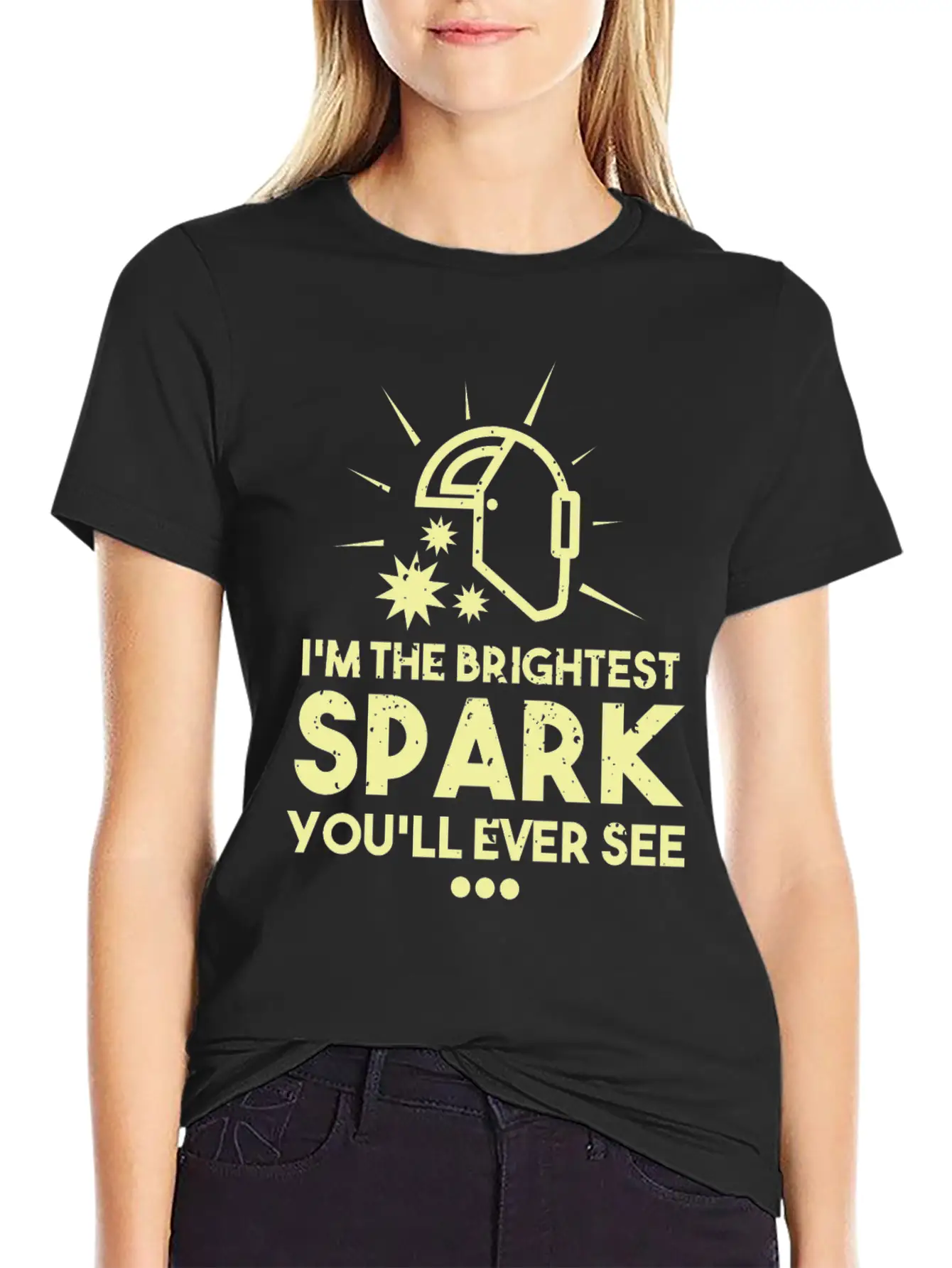 I'm The Brightest Spark You'll Ever See - Welder Essential Cotton Tee For Daily Outfits – Unisex Style
