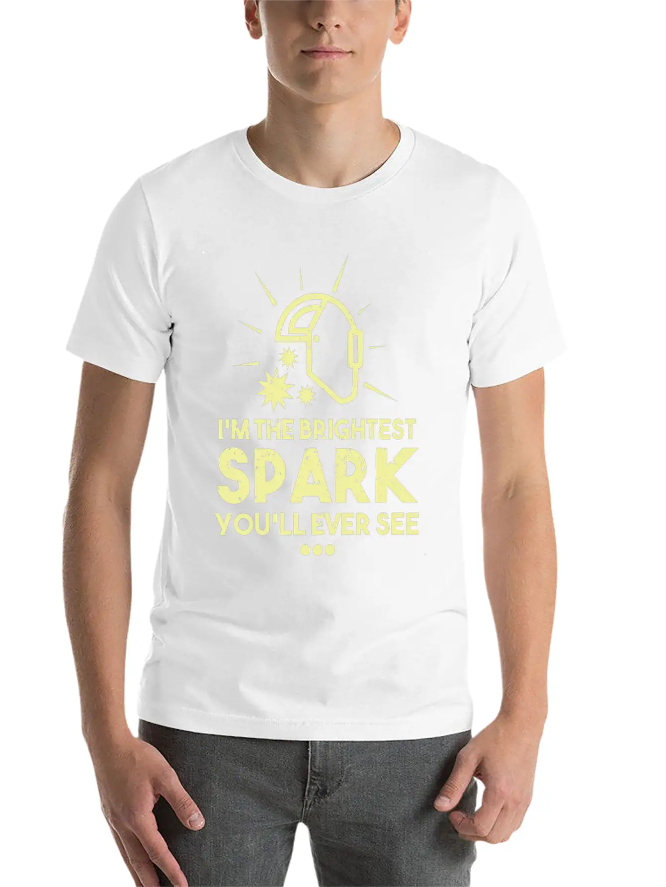 I'm The Brightest Spark You'll Ever See - Welder Essential Cotton Tee For Daily Outfits – Unisex Style