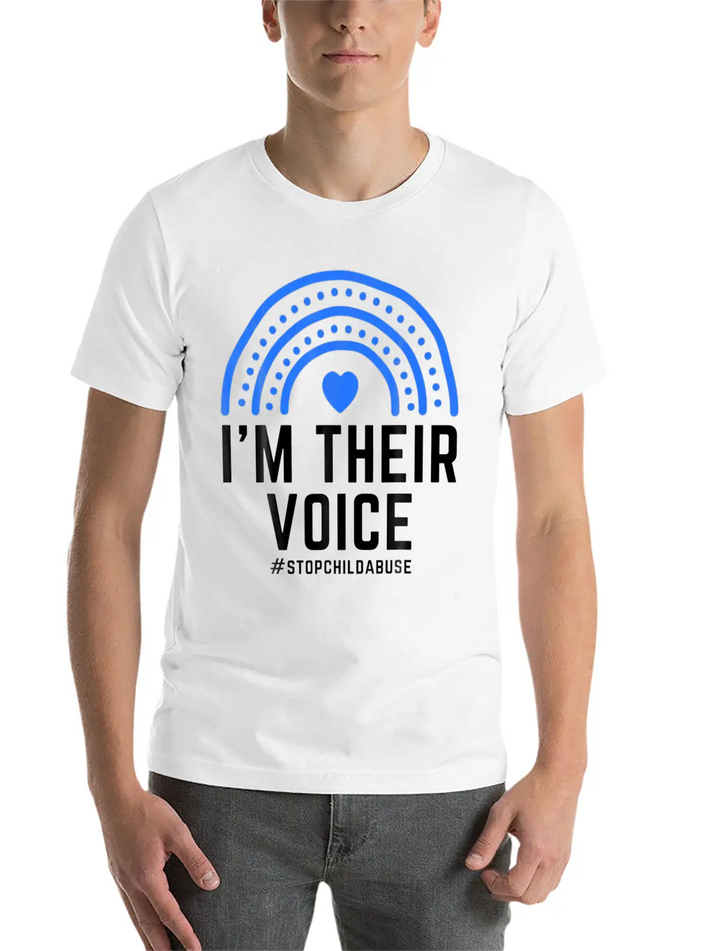 I'm Their Voice Heart Child Abuse Awareness Unisex Casual T-Shirt – Clean Design For Daily Comfort
