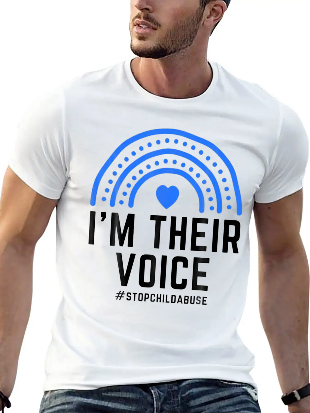 I'm Their Voice Heart Child Abuse Awareness Unisex Casual T-Shirt – Clean Design For Daily Comfort