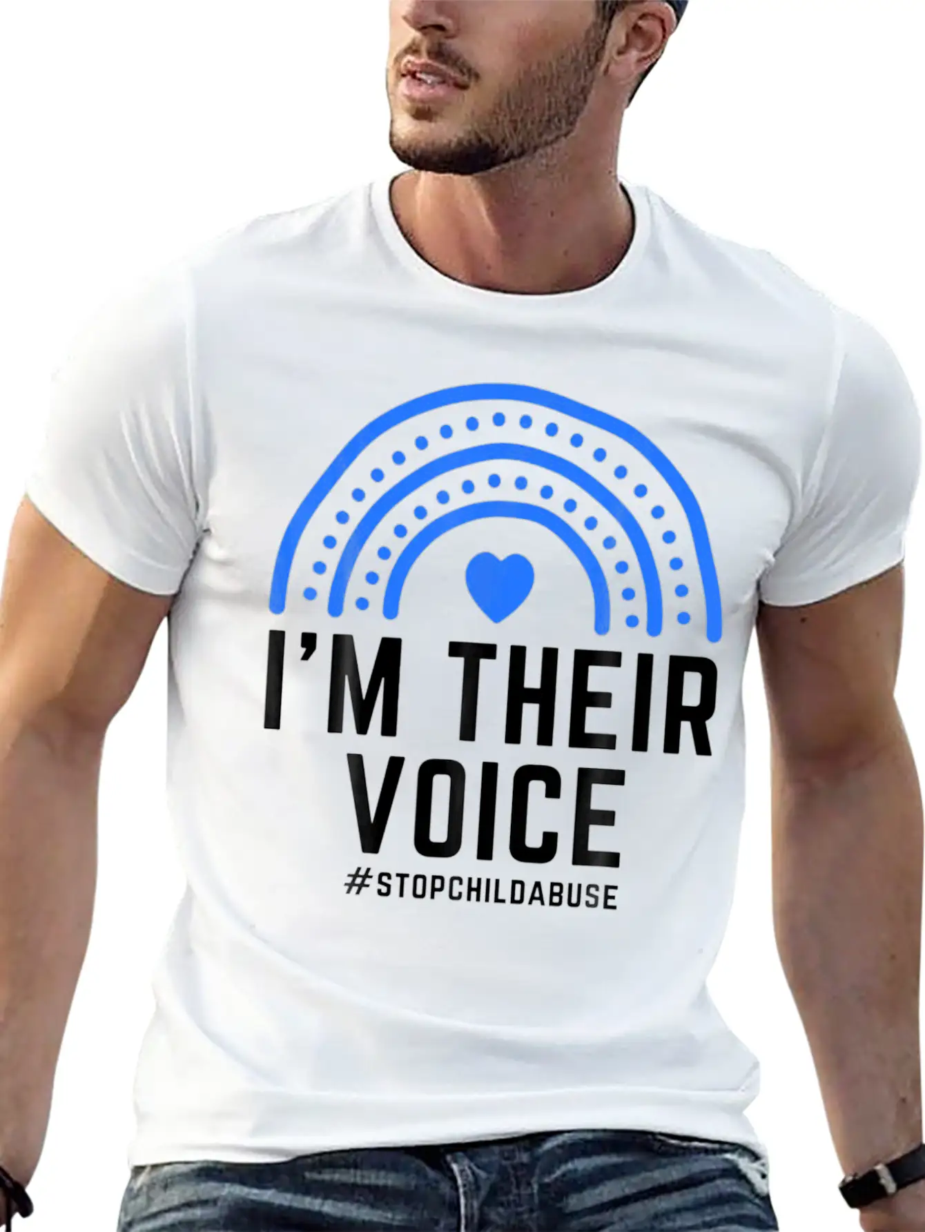I'm Their Voice Heart Child Abuse Awareness Unisex Casual T-Shirt – Clean Design For Daily Comfort