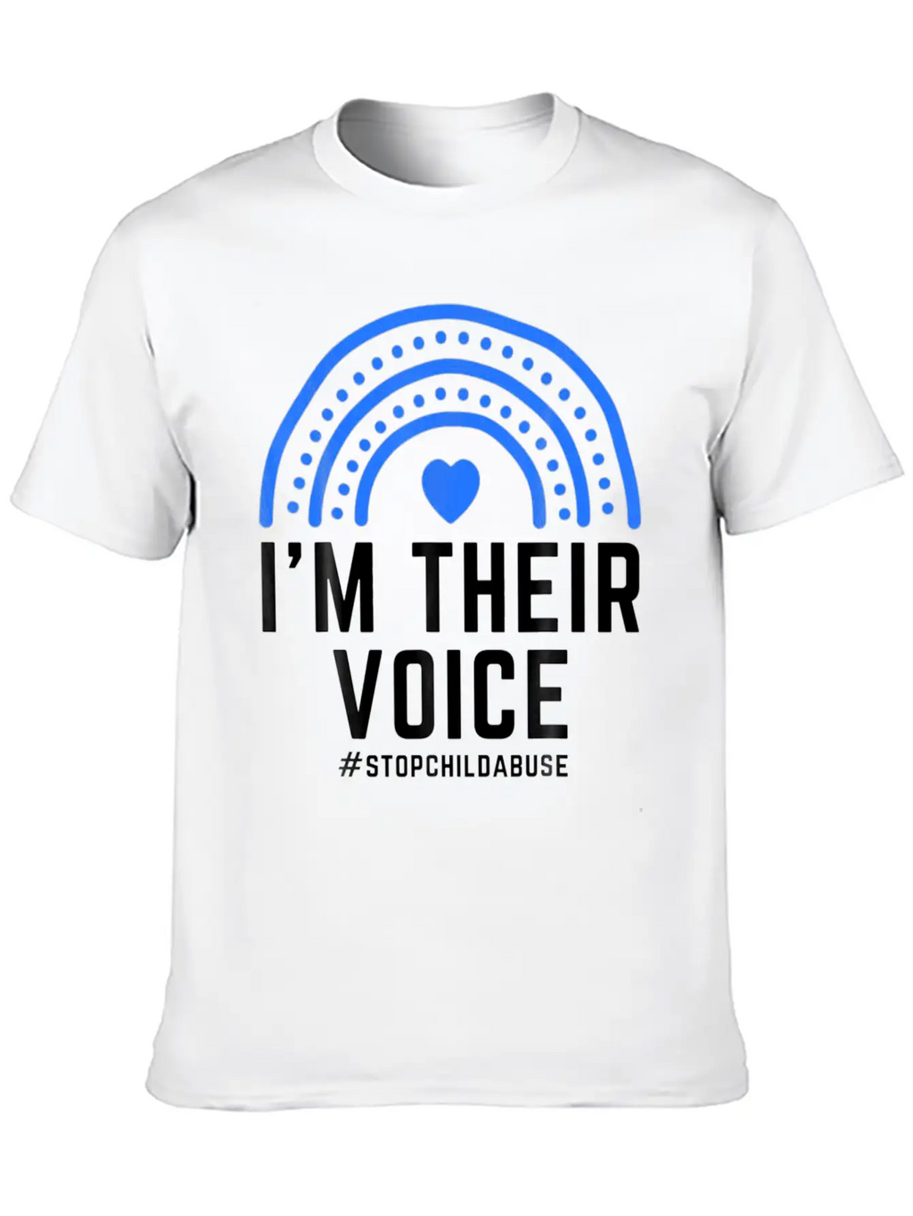 I'm Their Voice Heart Child Abuse Awareness Unisex Casual T-Shirt – Clean Design For Daily Comfort
