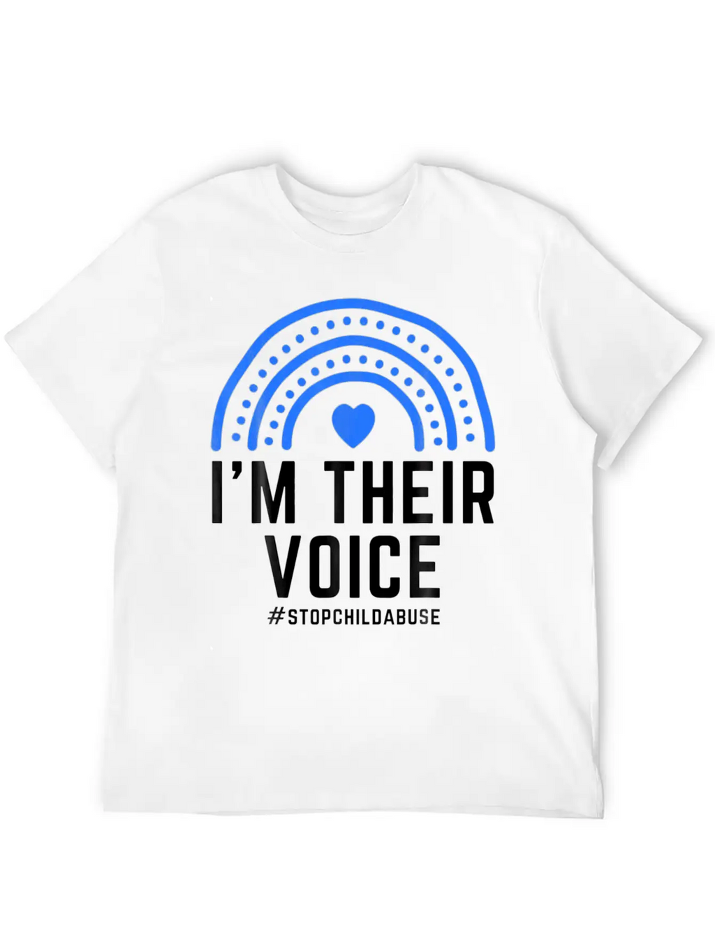 I'm Their Voice Heart Child Abuse Awareness Unisex Casual T-Shirt – Clean Design For Daily Comfort