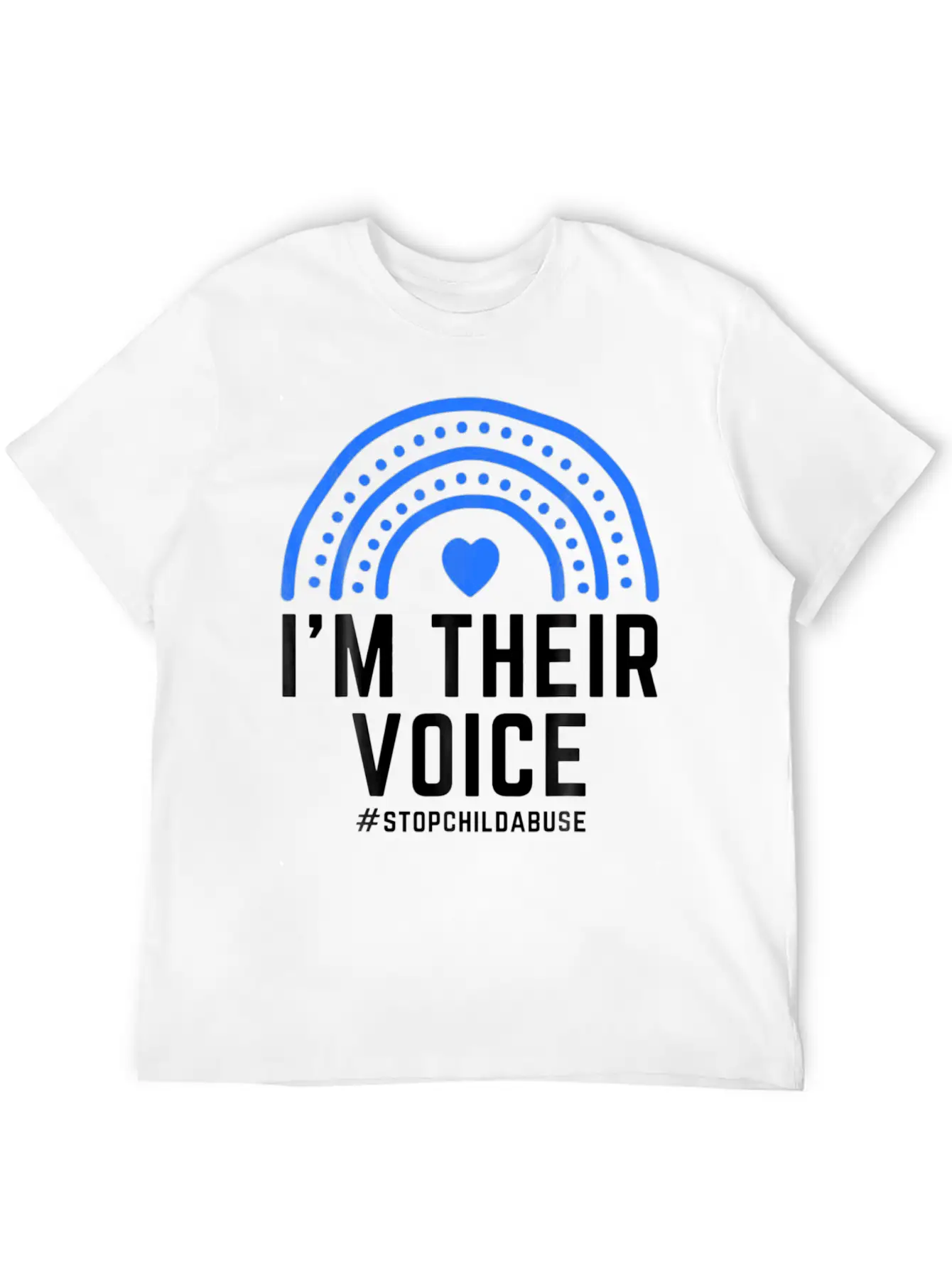 I'm Their Voice Heart Child Abuse Awareness Unisex Casual T-Shirt – Clean Design For Daily Comfort