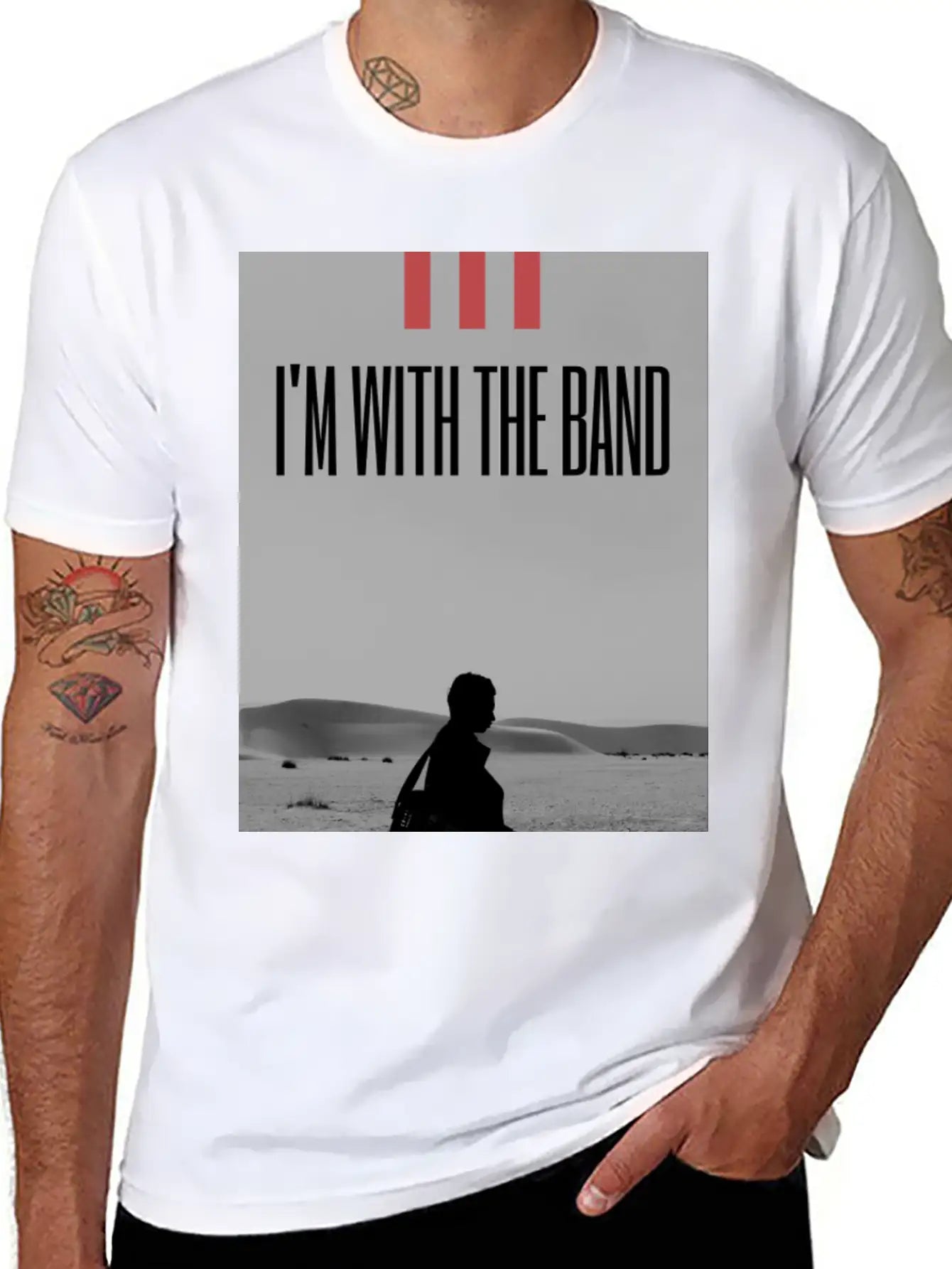 I'm With The Band Casual Graphic T-Shirt – Simple And Comfortable Daily Wear